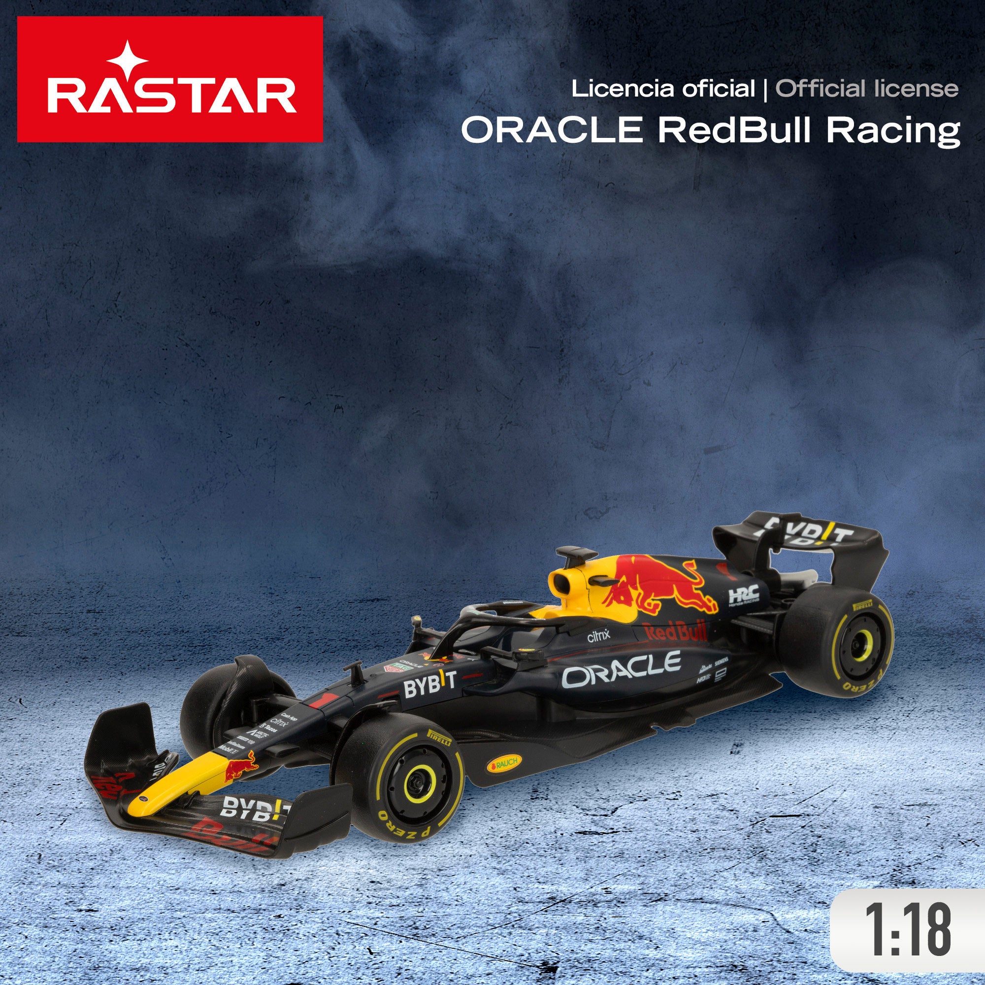 RASTAR Coche teledirigido oficial F1 2022 Oracle Red Bull Racing RB18 1:18