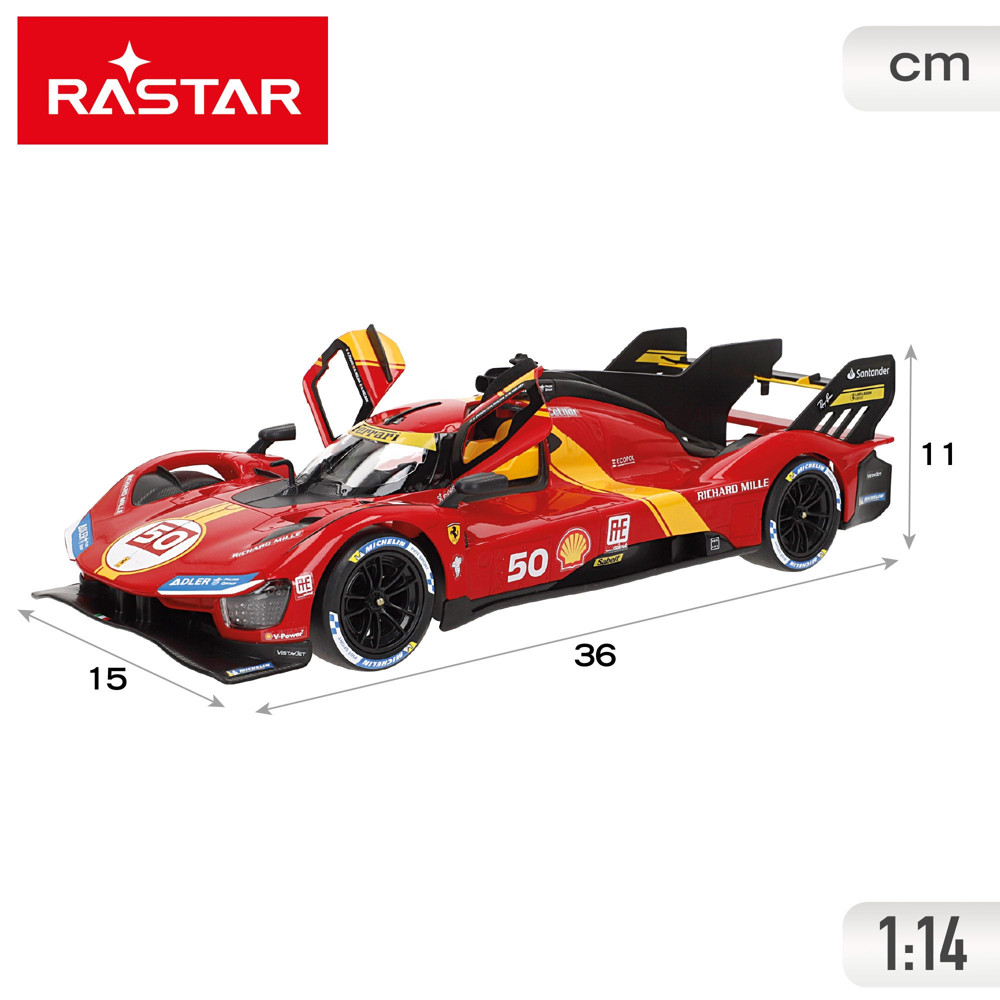 RASTAR Coche teledirigido Ferrari 499P Le Mans 1:14