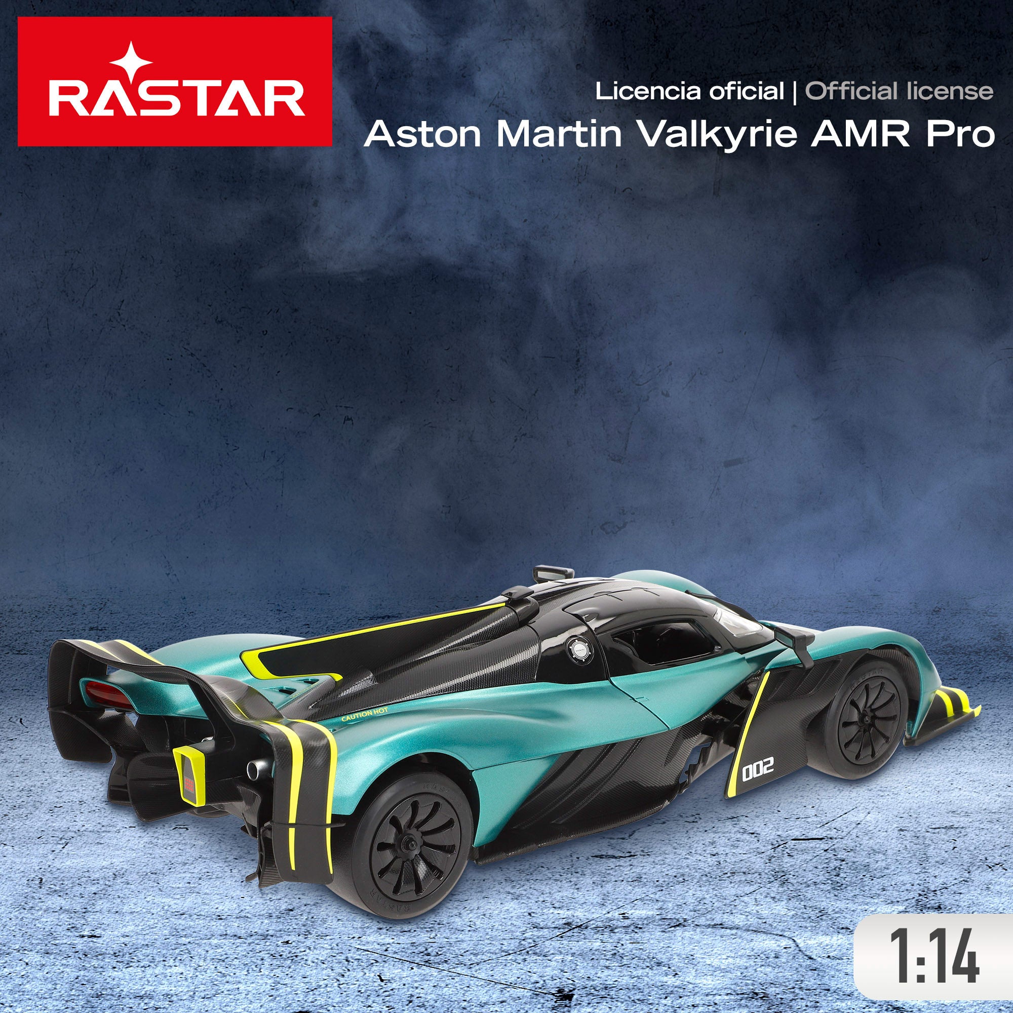 RASTAR Coche teledirigido Aston Martin Valkyrie AMR Pro con luces 1:14