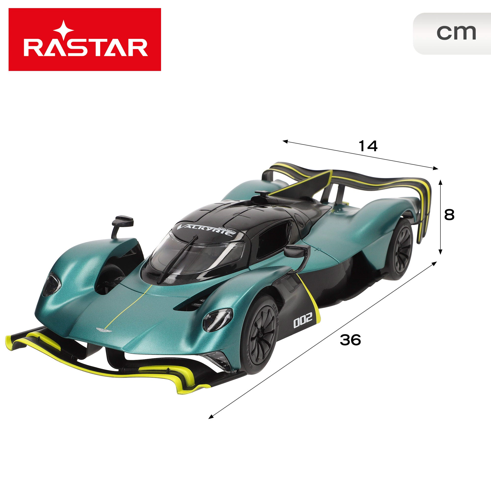 RASTAR Coche teledirigido Aston Martin Valkyrie AMR Pro con luces 1:14
