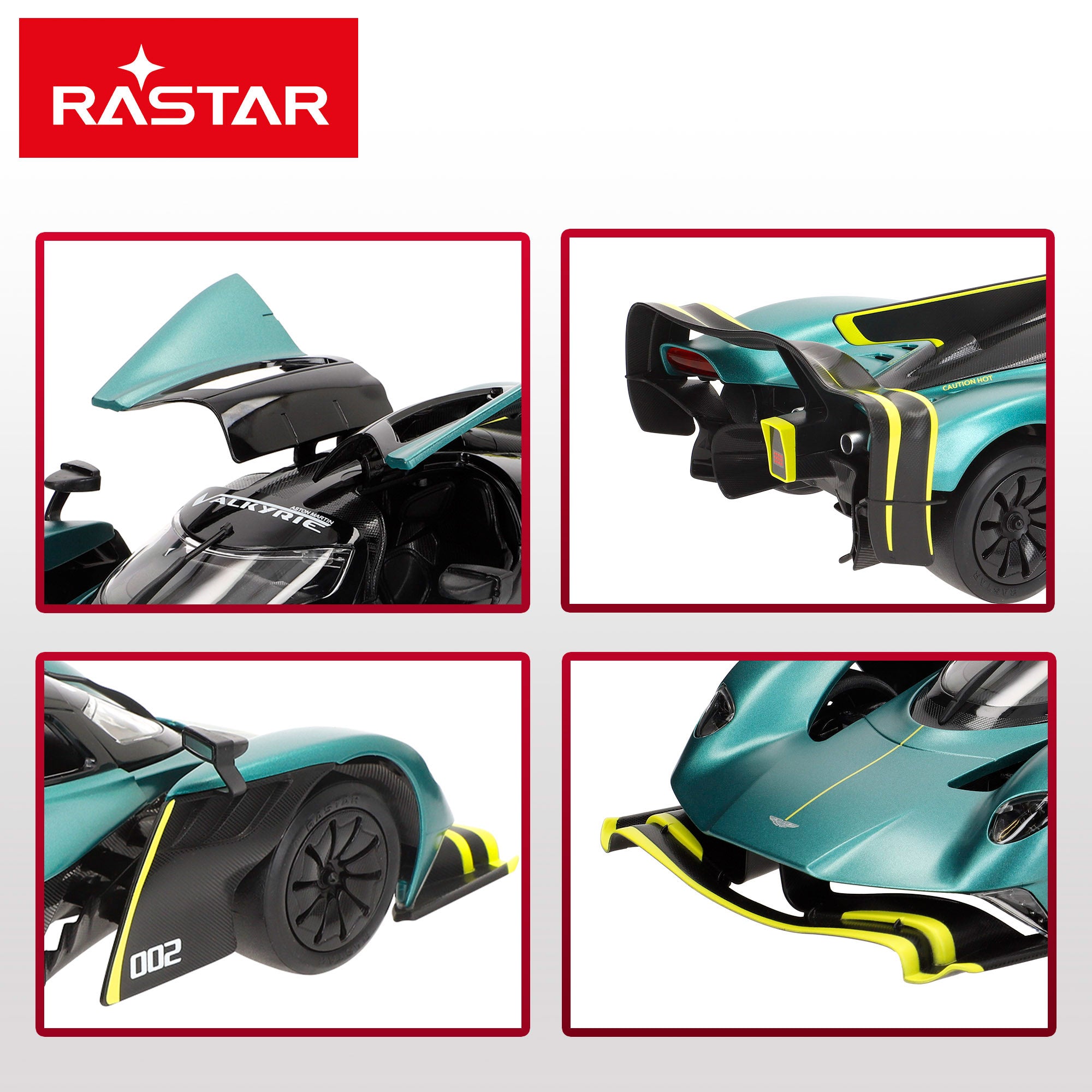 RASTAR Coche teledirigido Aston Martin Valkyrie AMR Pro con luces 1:14