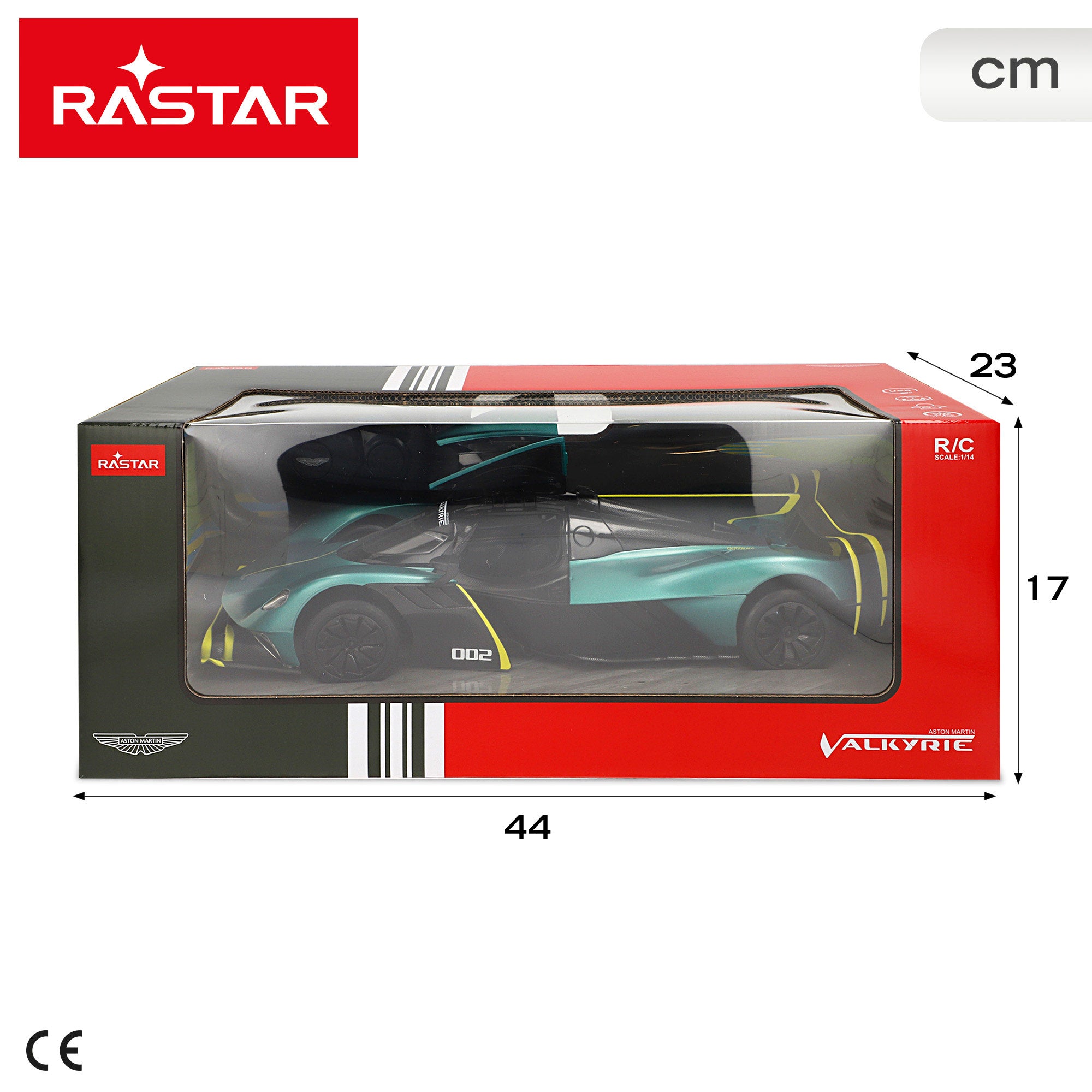 RASTAR Coche teledirigido Aston Martin Valkyrie AMR Pro con luces 1:14