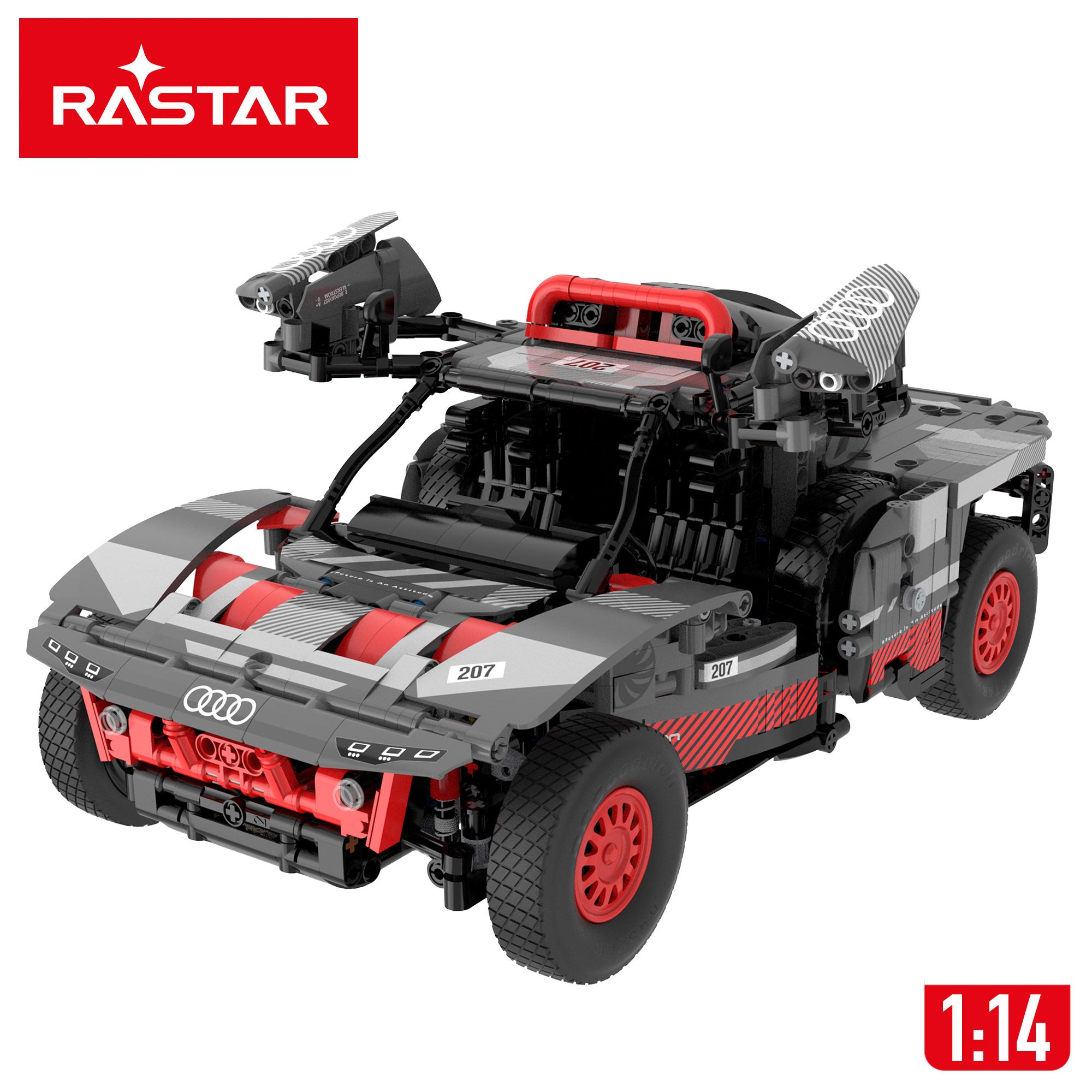 RASTAR Maqueta coche para montar Dakar '24 Audi RS Q e-tron (Sainz) 1:14