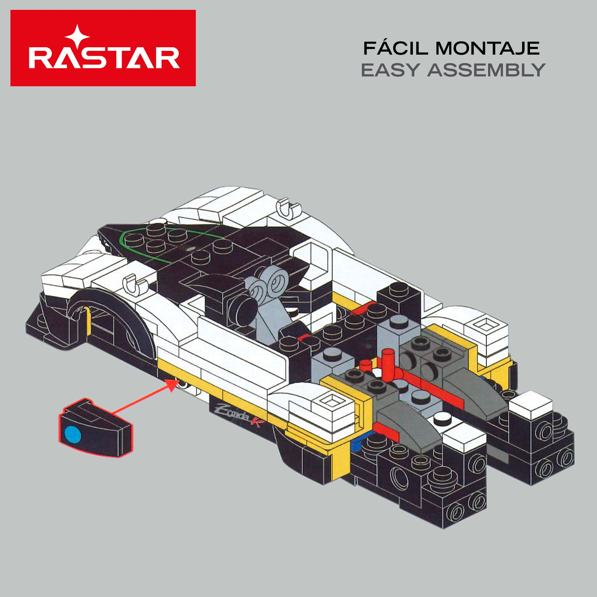 RASTAR Maqueta de coche para montar Pagani Zonda R 387 piezas 1:28