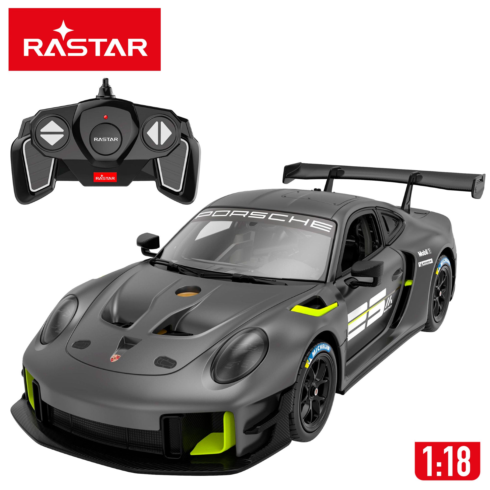 RASTAR Coche teledirigido y maqueta para montar Porsche 911 GT2 RS Clubsport 25 1:18