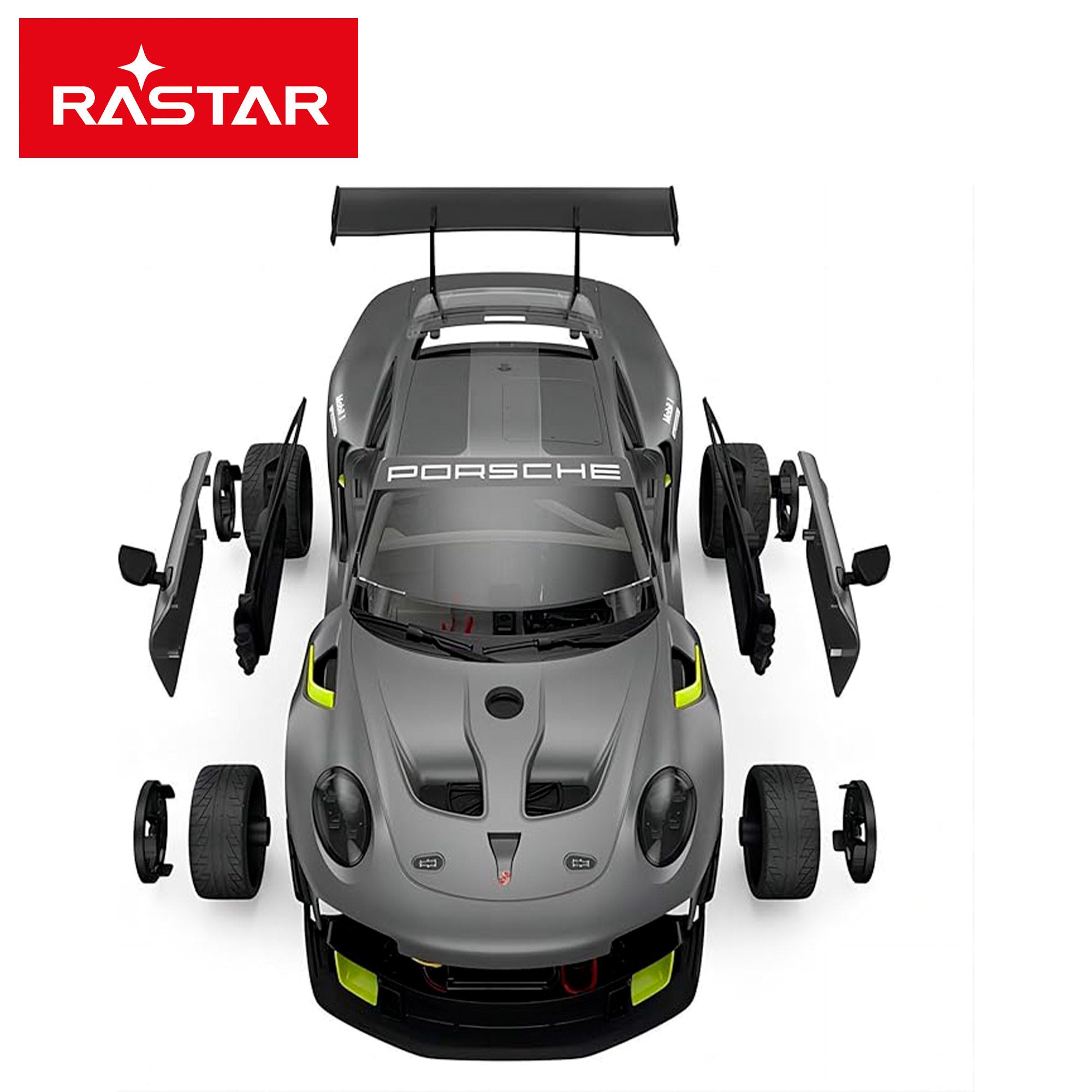 RASTAR Coche teledirigido y maqueta para montar Porsche 911 GT2 RS Clubsport 25 1:18