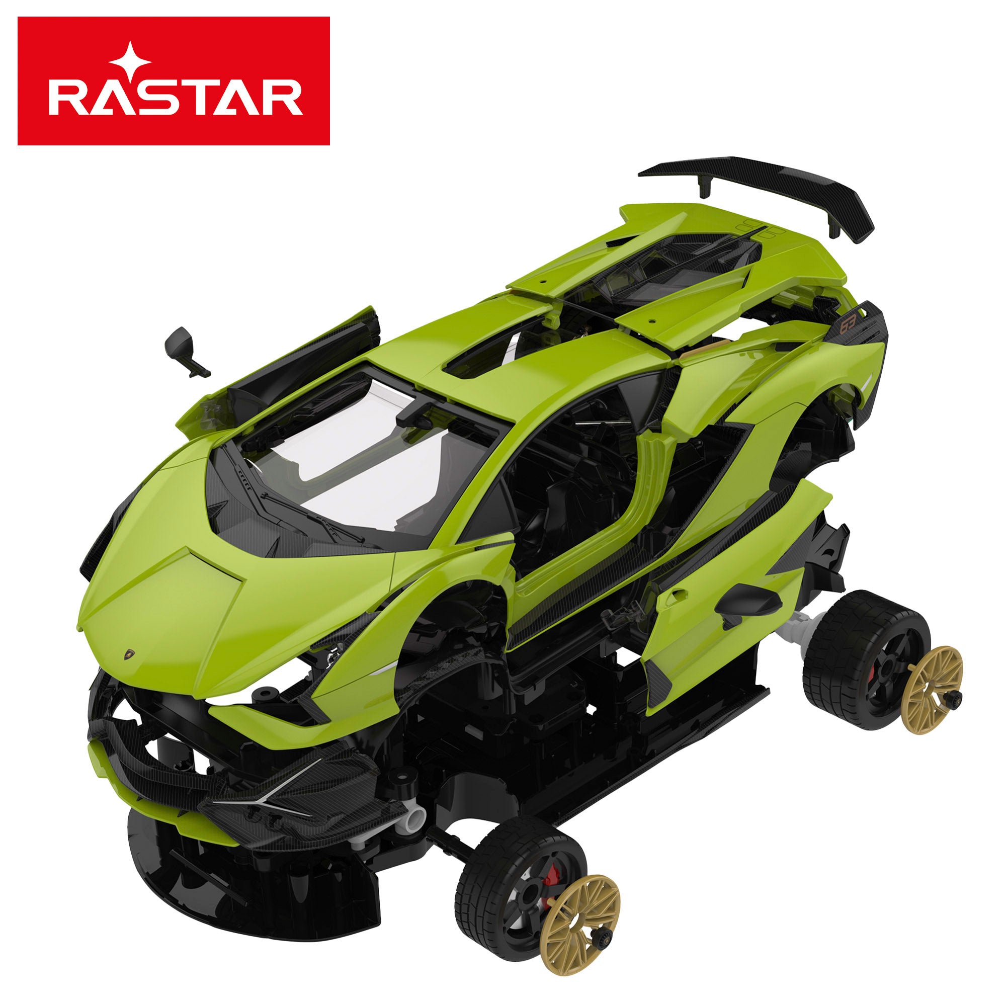 RASTAR Coche teledirigido y maqueta para montar Lamborghini Sián 1:18