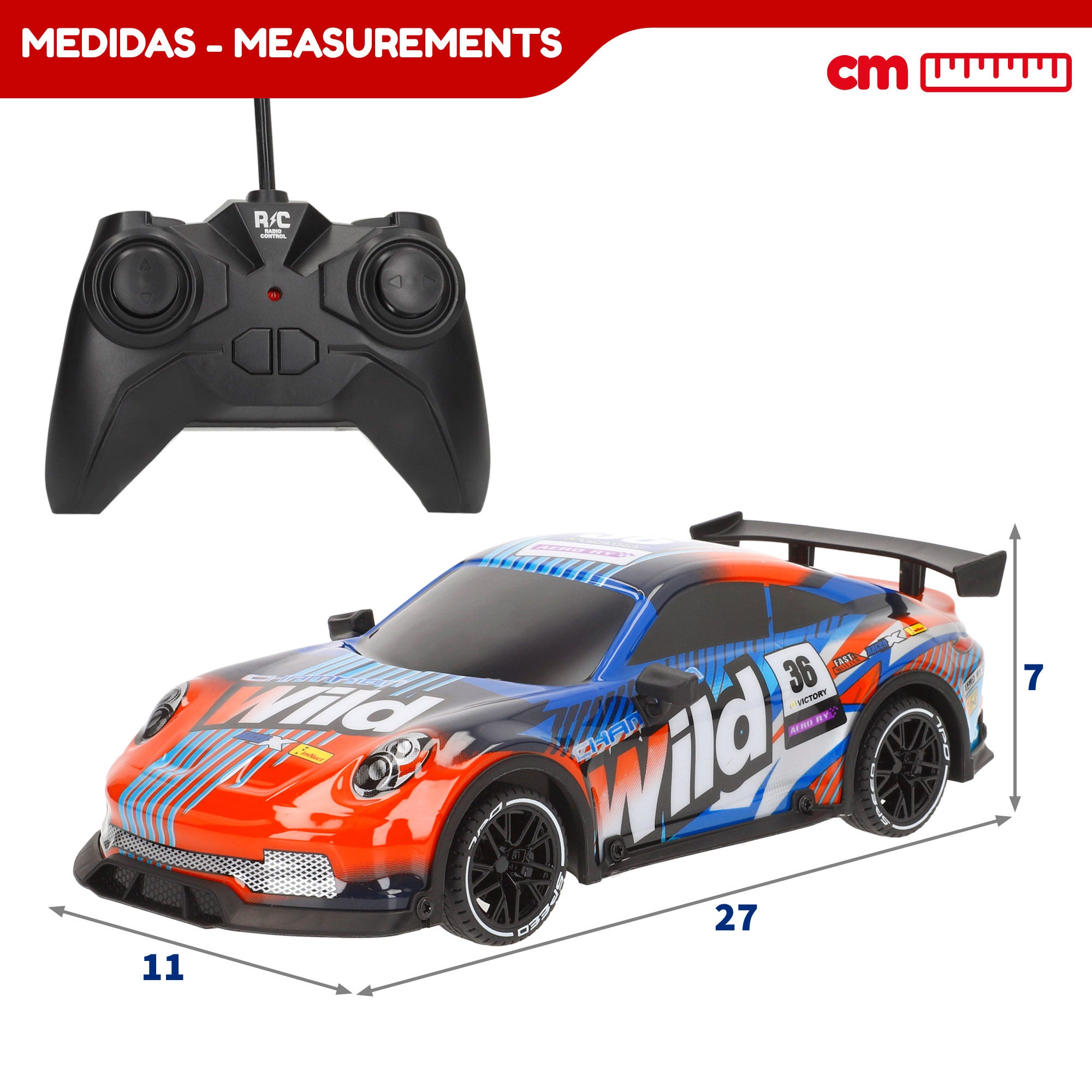 Coche teledirigido Xtreme deportivo con luz 1:18 Speed & Go