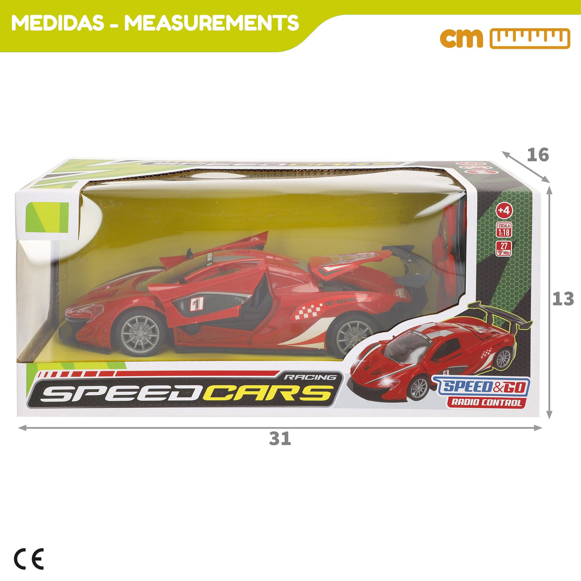 Coche teledirigido carreras luz 1:18 Speed & Go