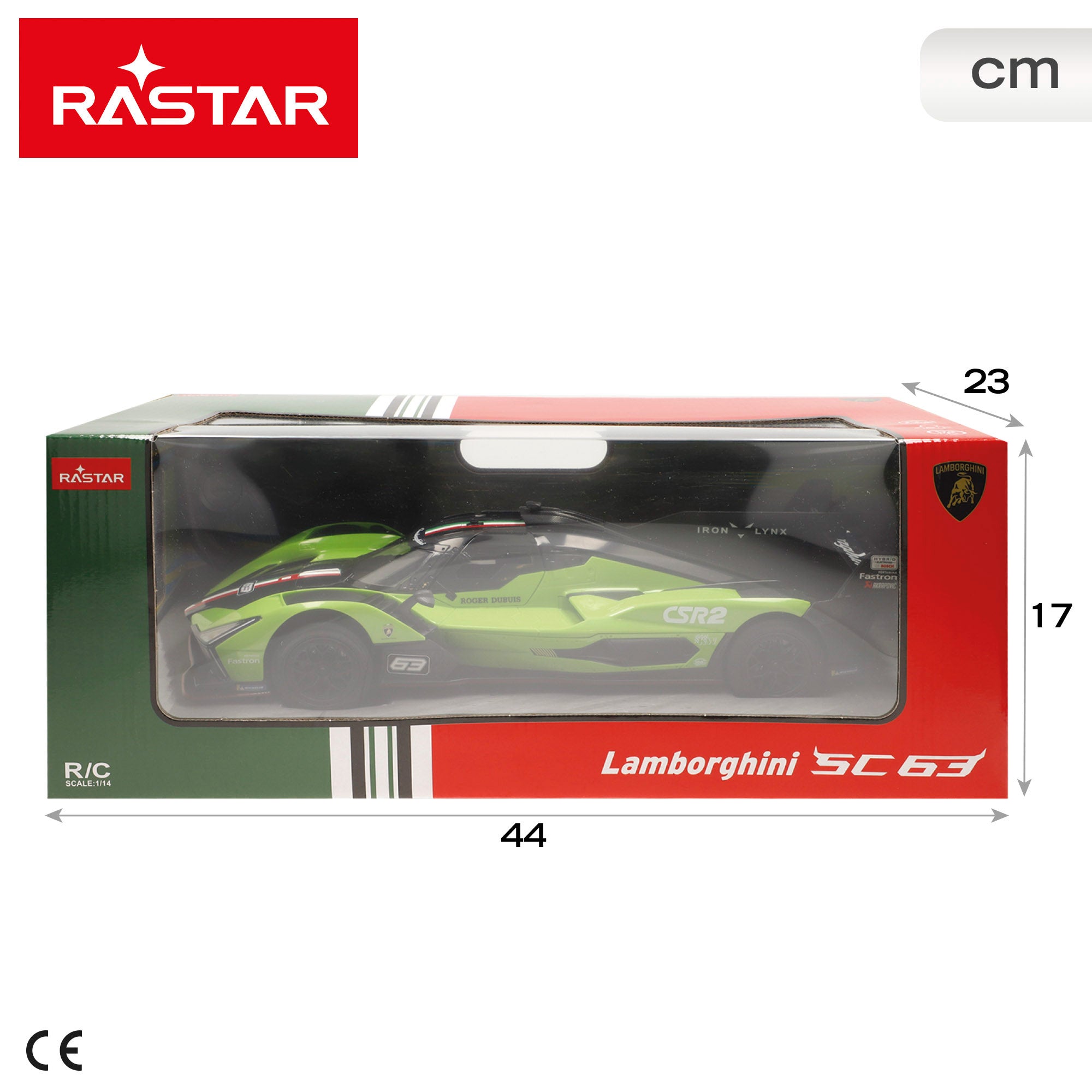RASTAR Coche teledirigido Lamborghini SC63 LMDh 1:14