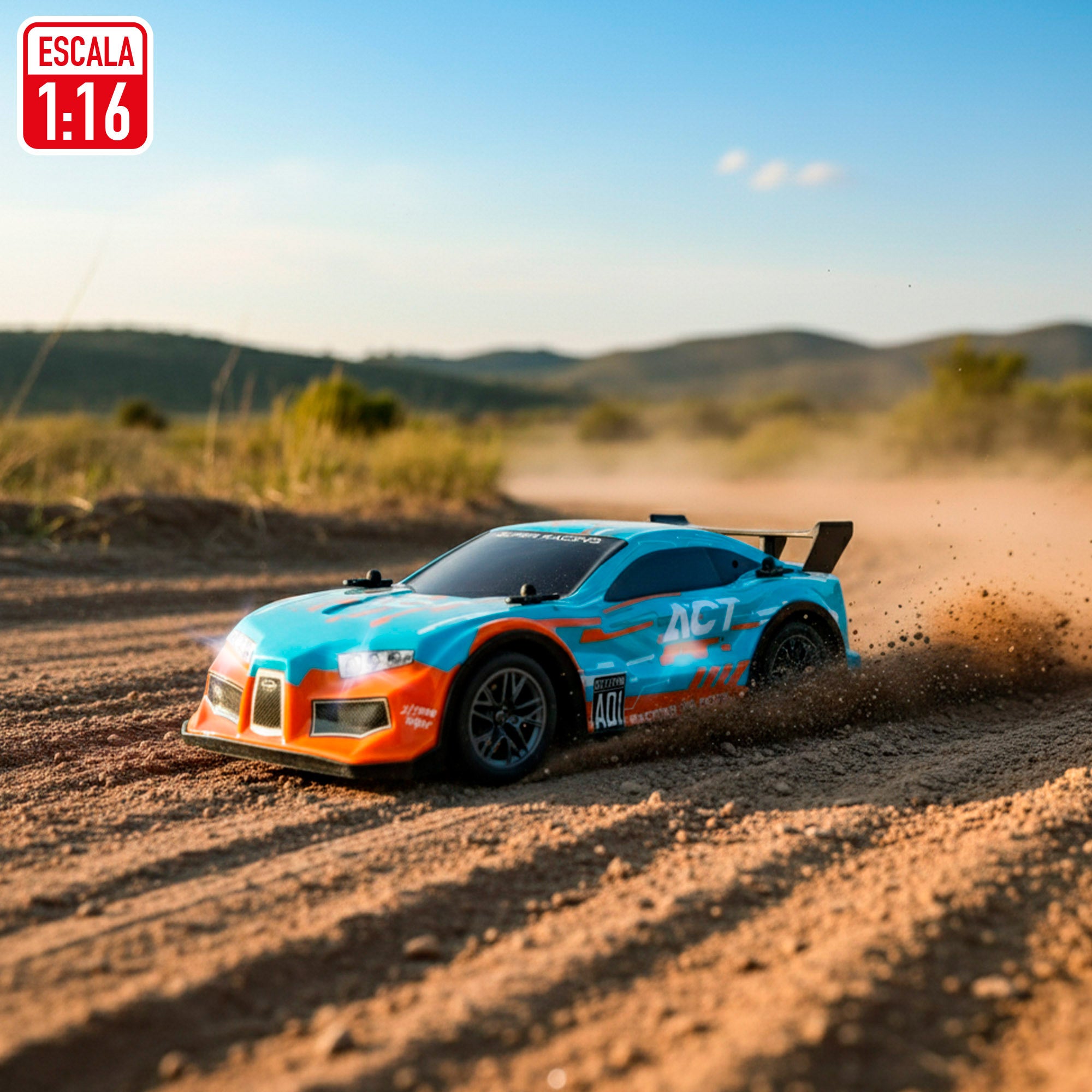 Coche teledirigido radiocontrol con luz y sonido 1:16 Speed & Go