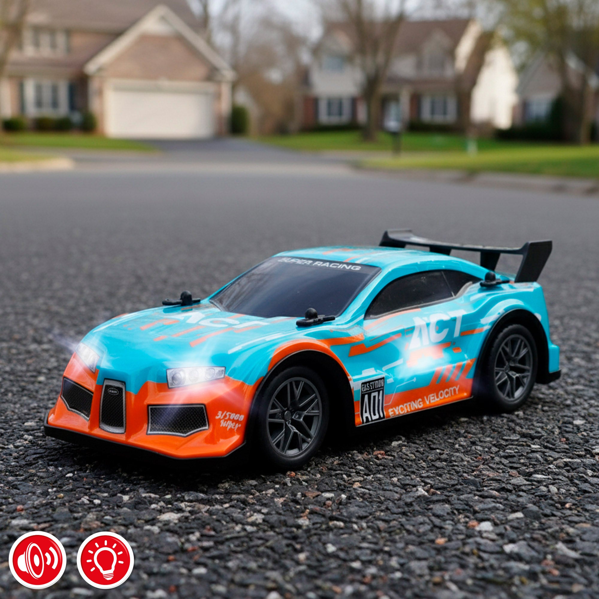 Coche teledirigido radiocontrol con luz y sonido 1:16 Speed & Go