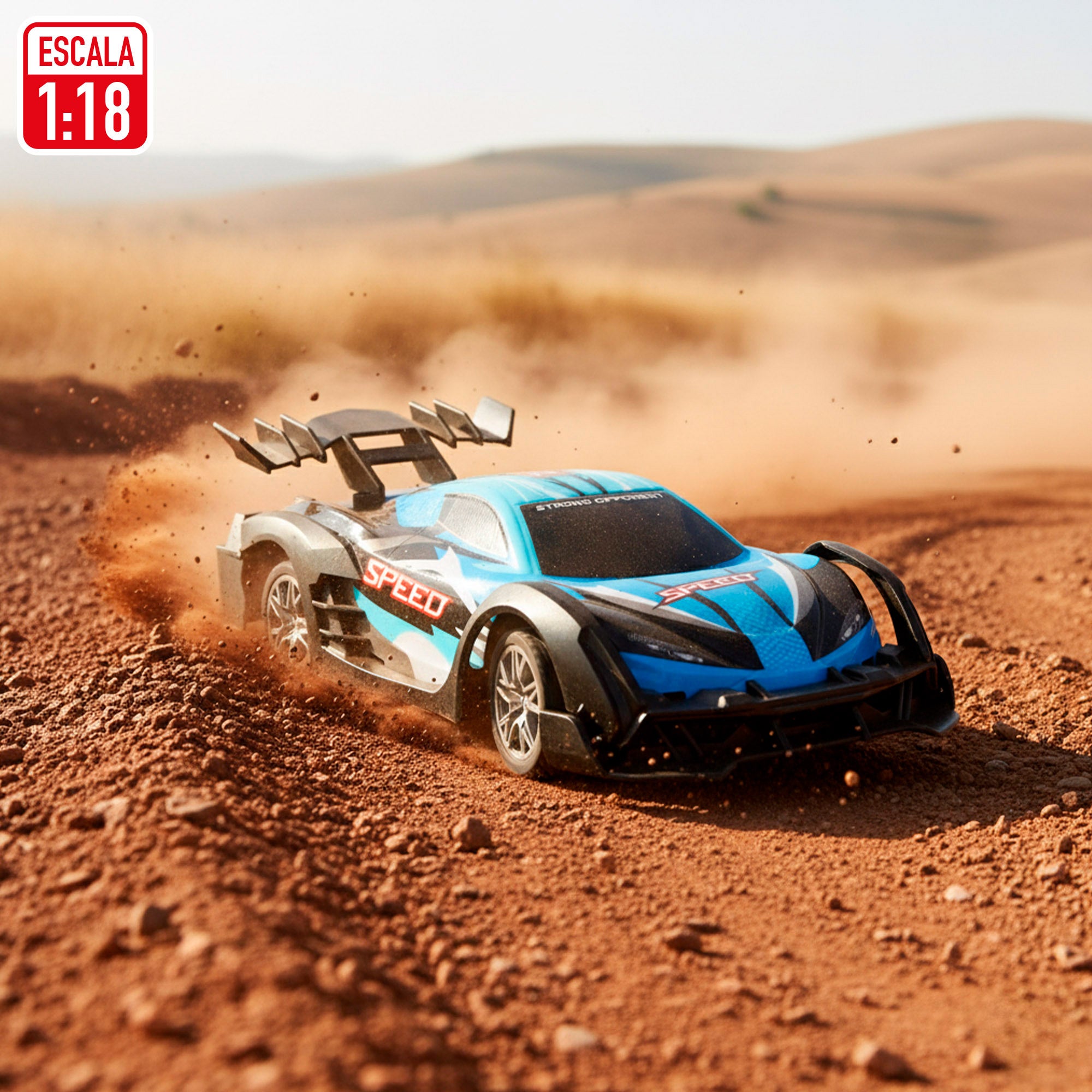Coche teledirigido deportivo azul 1:18 Speed & Go