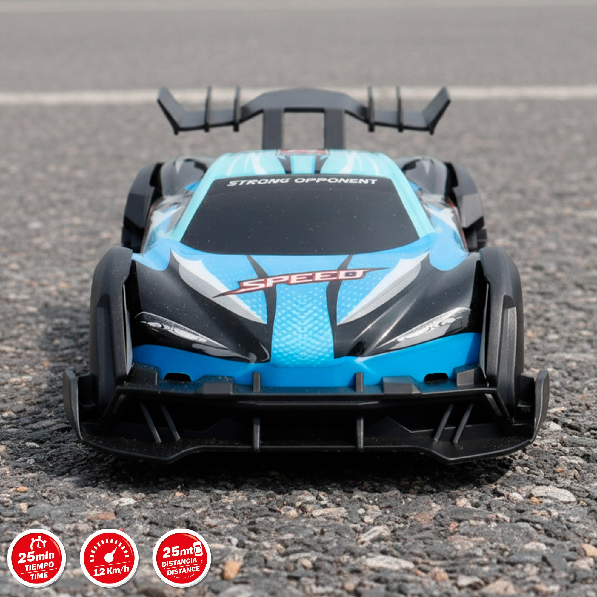 Coche teledirigido deportivo azul 1:18 Speed & Go