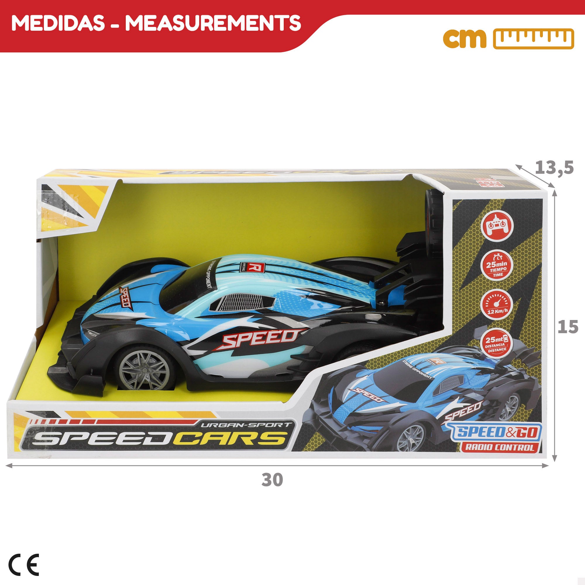 Coche teledirigido deportivo azul 1:18 Speed & Go