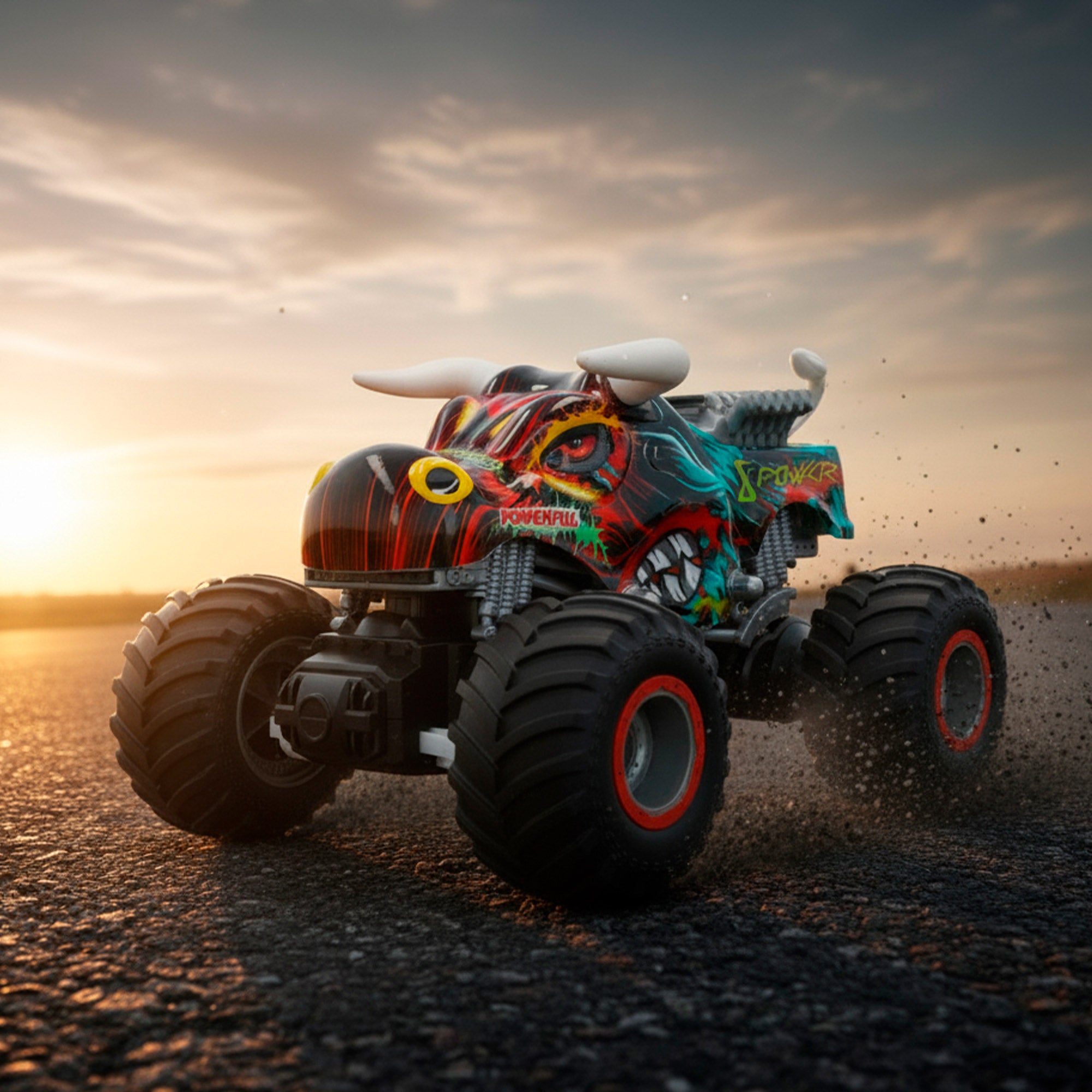 Coche todoterreno teledirigido con luz, sonido y humo 1:16 Speed & Go