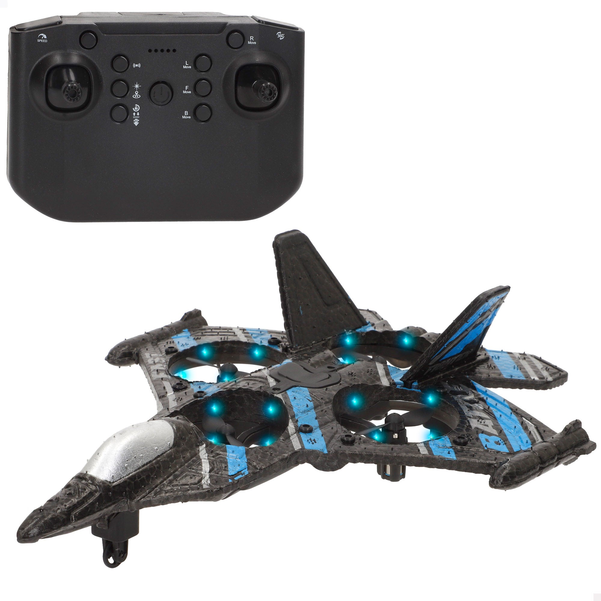 Drone juguete teledirigido de combate giro 360º c/giroscopio 25 cm Speed & Go