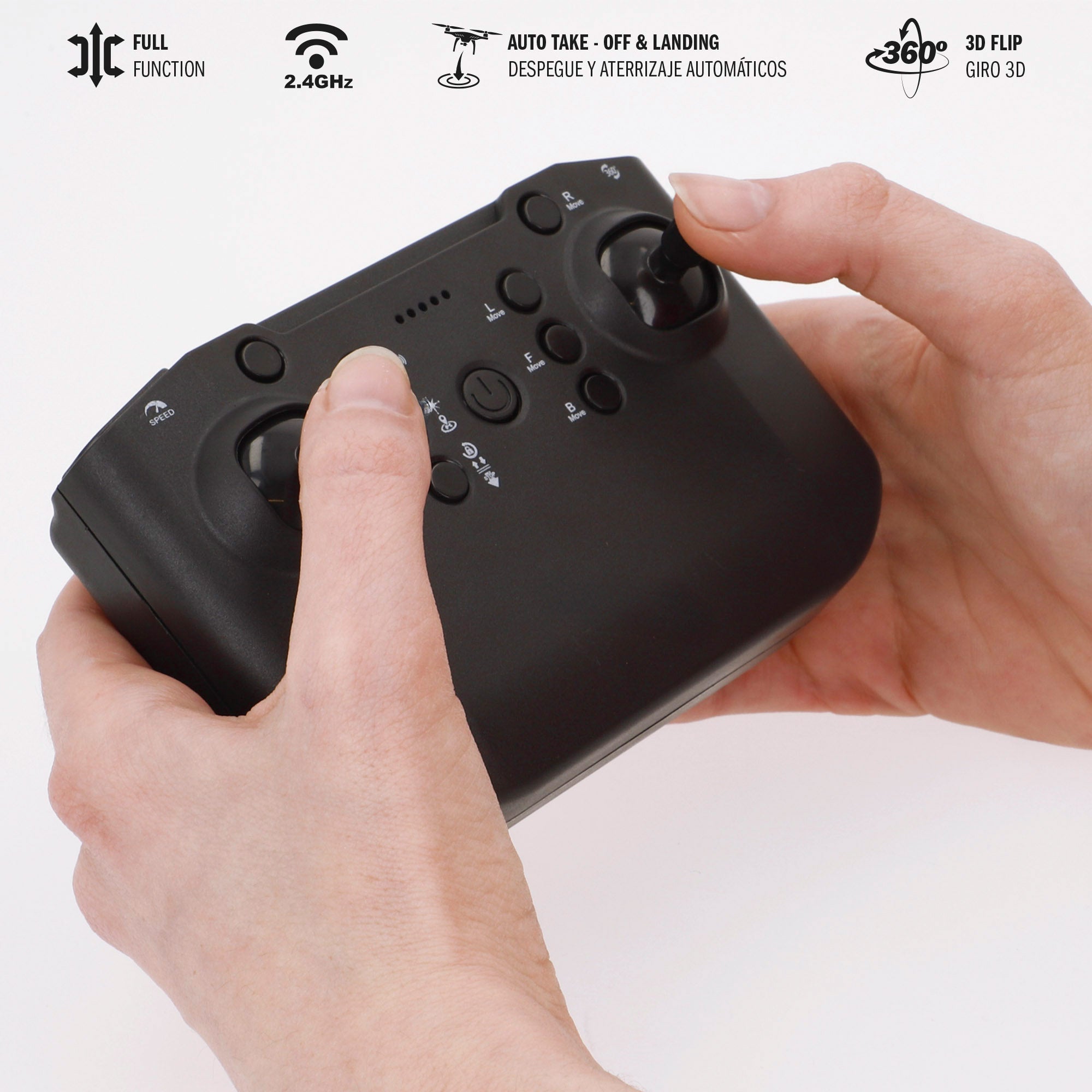 Drone juguete teledirigido de combate giro 360º c/giroscopio 25 cm Speed & Go