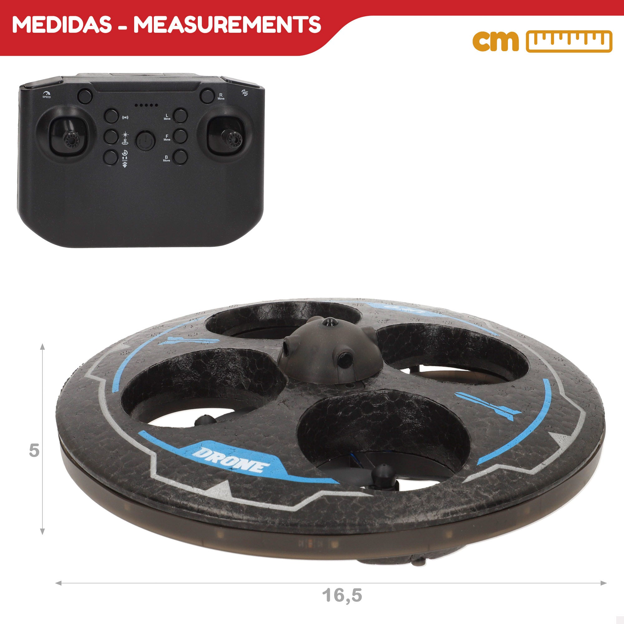 Drone juguete circular teledirigido giro 360º c/giroscopio Speed & Go