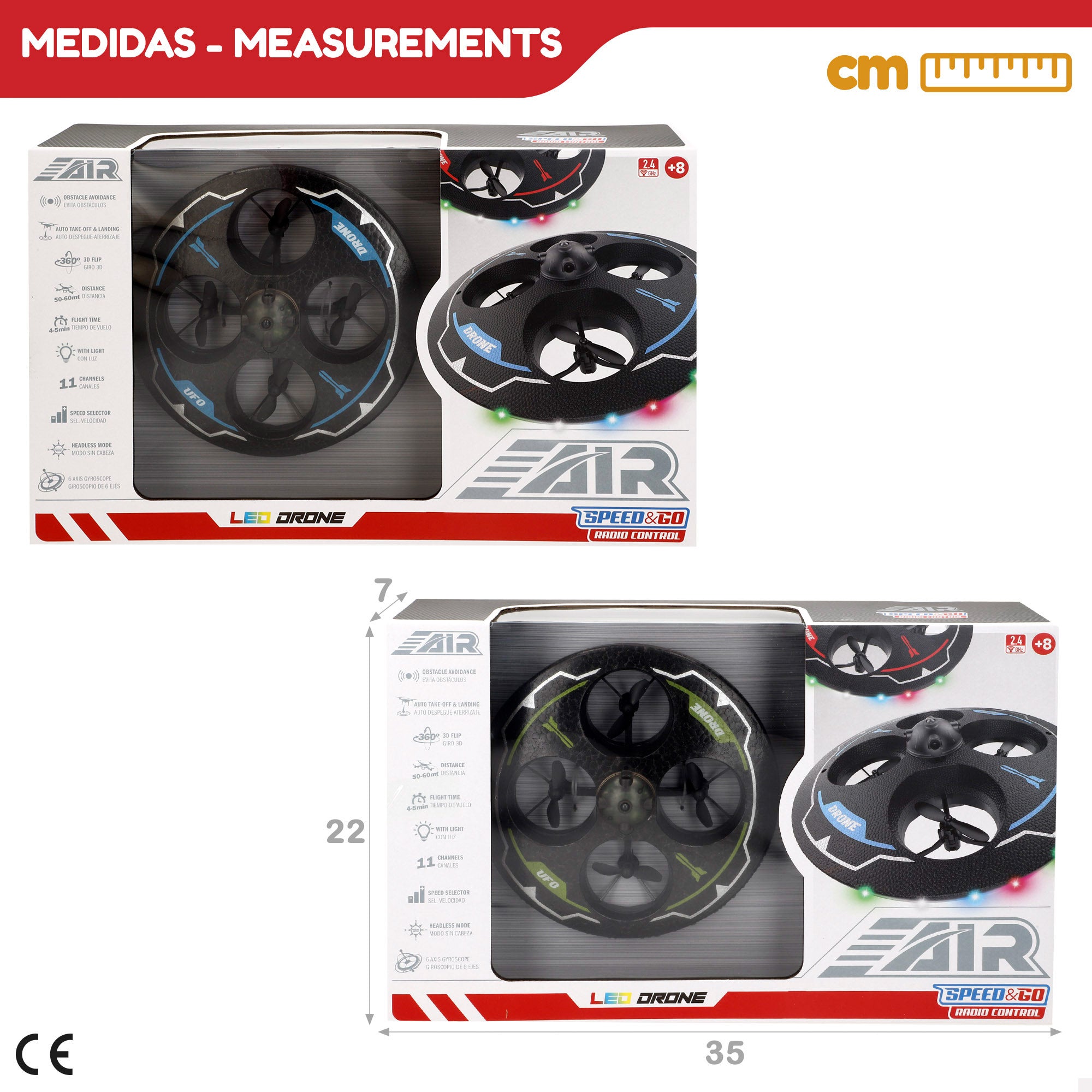 Drone juguete circular teledirigido giro 360º c/giroscopio Speed & Go