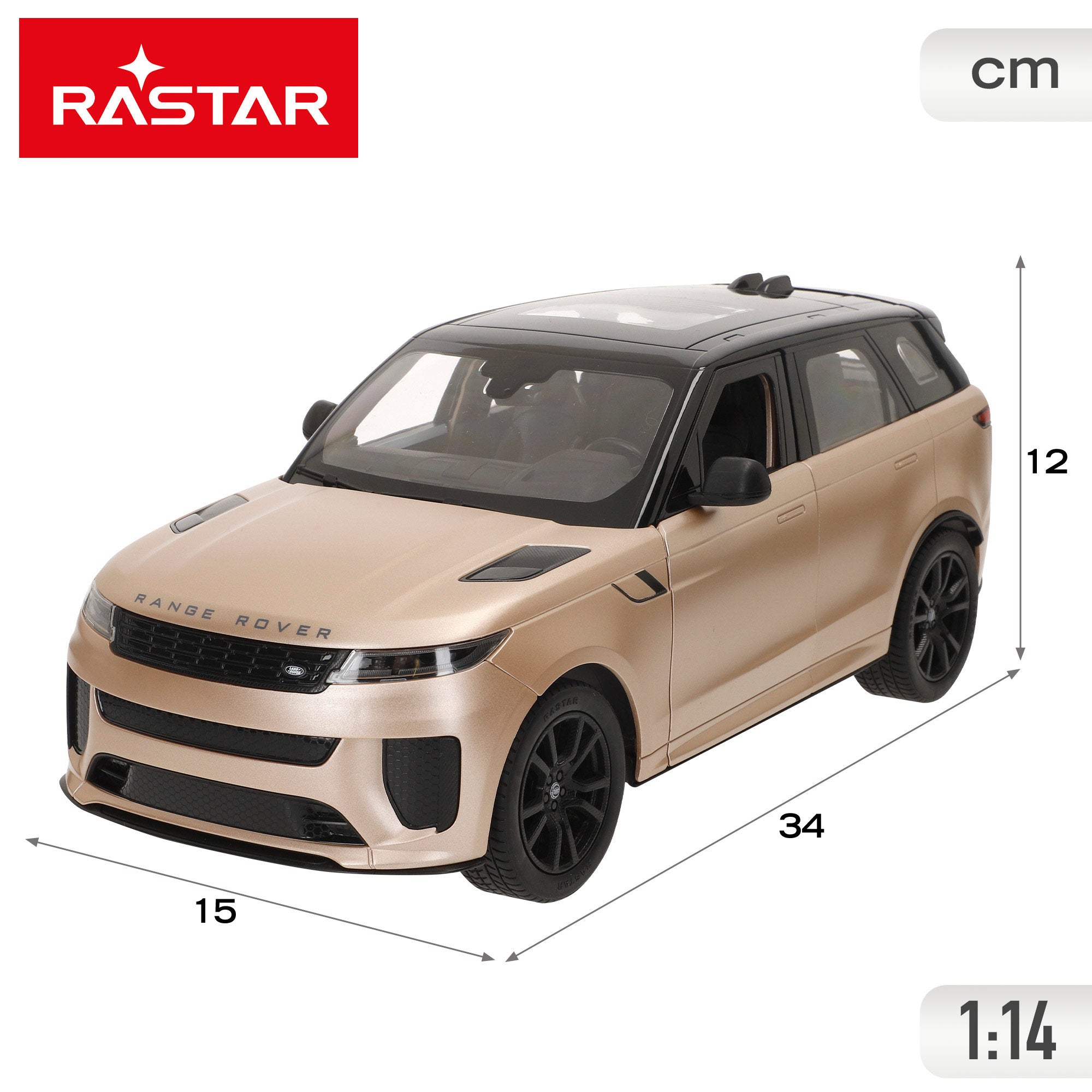 RASTAR Coche teledirigido Range Rover Sport SV 1:14 con puertas abatibles