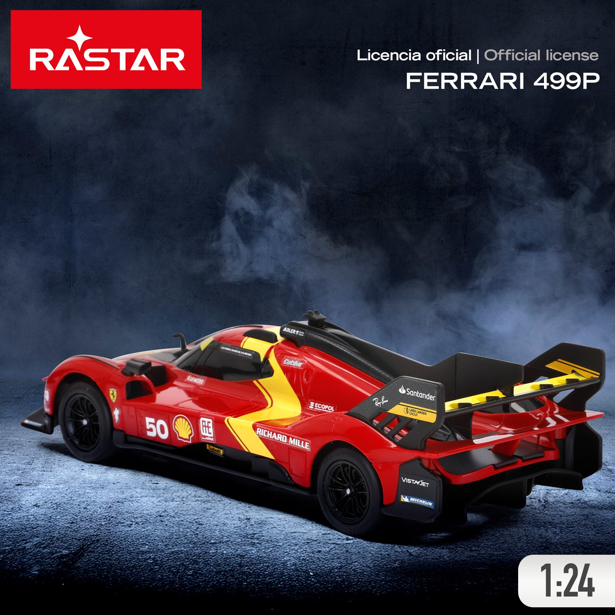 RASTAR Coche teledirigido Ferrari 499P 50 Le Mans Hypercar 1:24