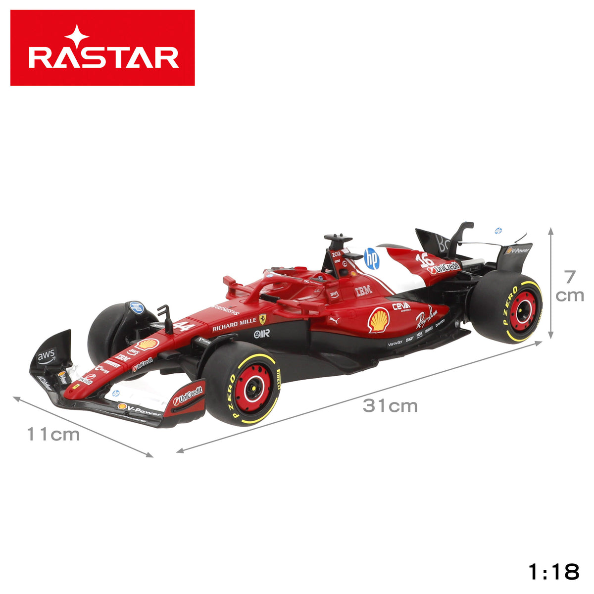 RASTAR Coche radiocontrol licencia oficial Ferrari SF-25 1:18