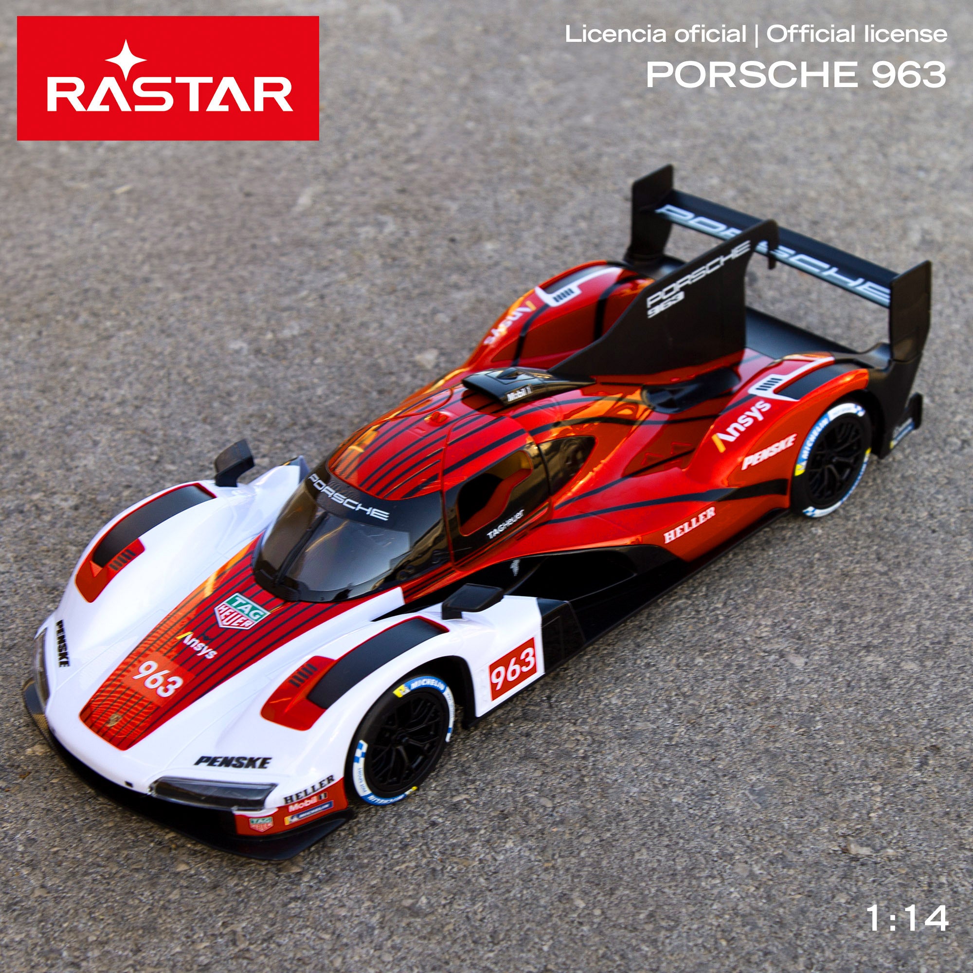 RASTAR Coche radiocontrol Porsche 963 LMDH 1:14