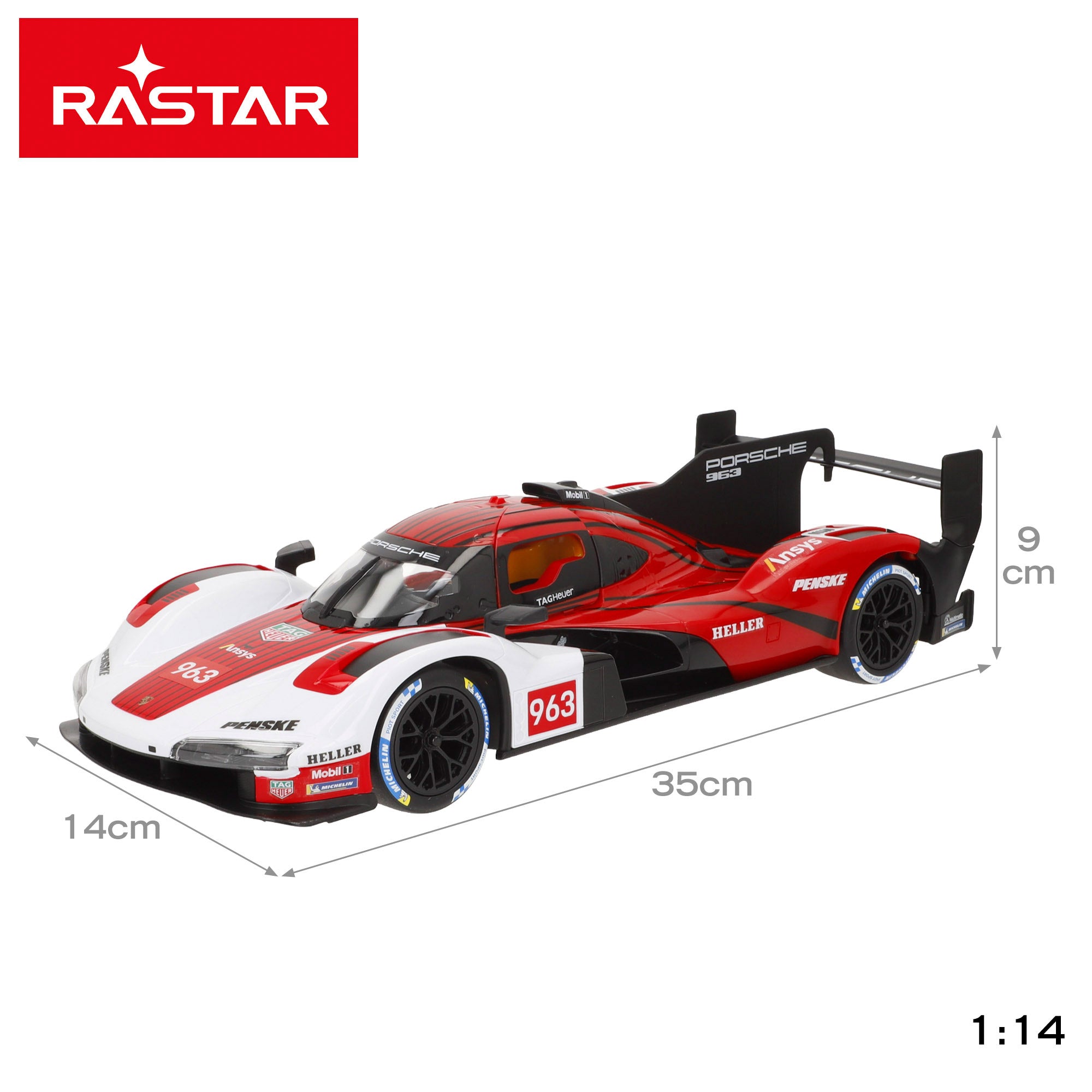 RASTAR Coche radiocontrol Porsche 963 LMDH 1:14