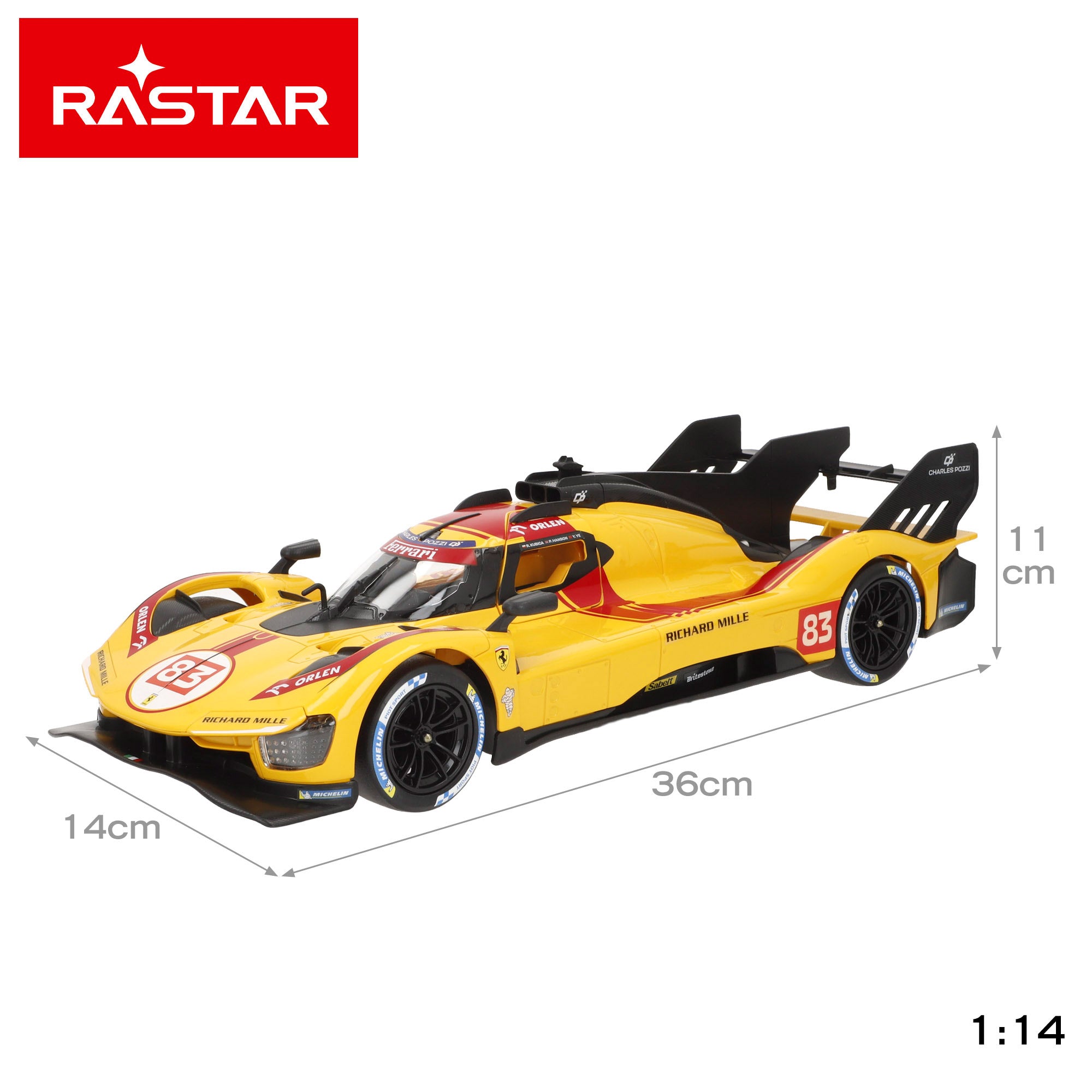 RASTAR Coche radiocontrol Ferrari 499P nº 83 1:14