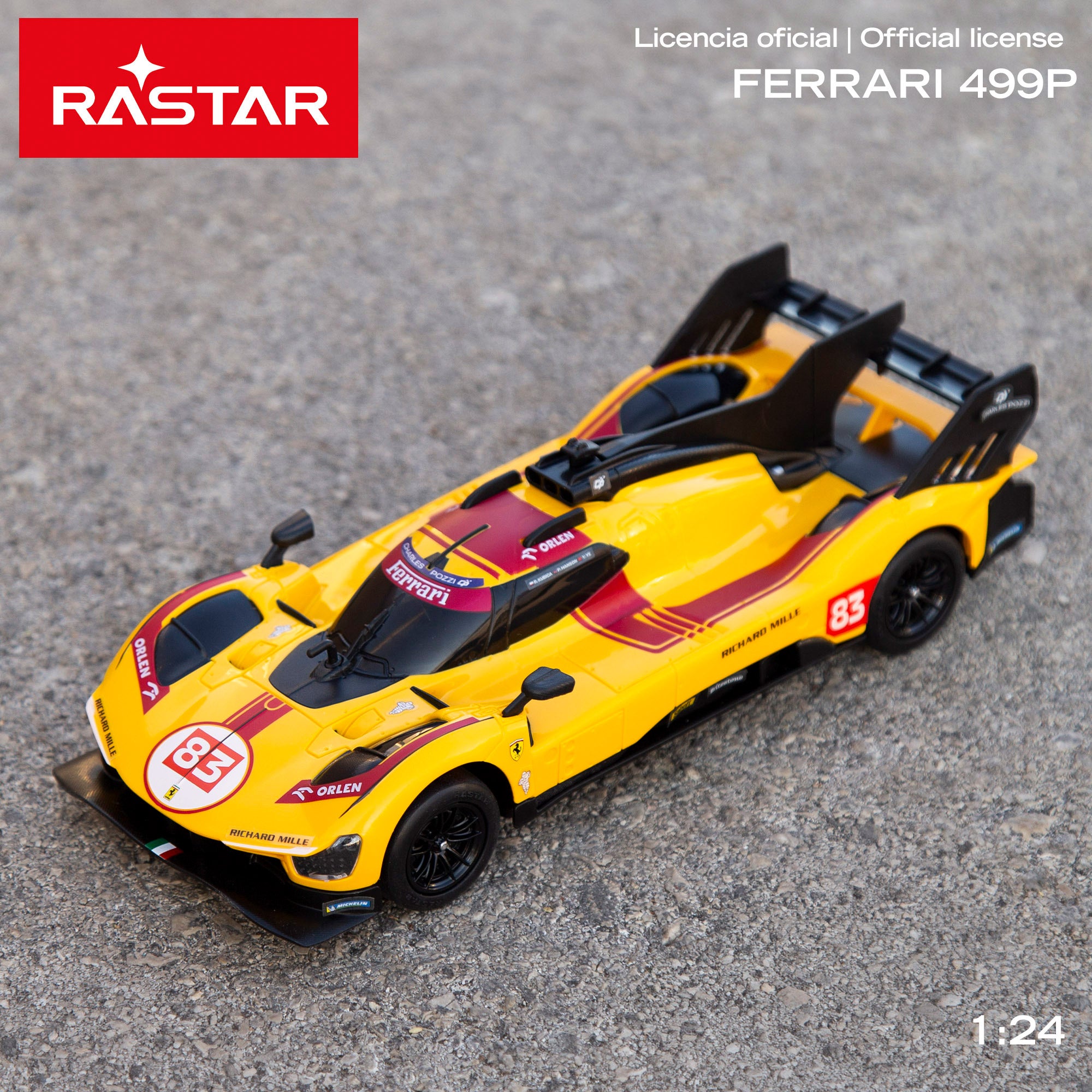 RASTAR Coche radiocontrol Ferrari 499P nº 83 1:24