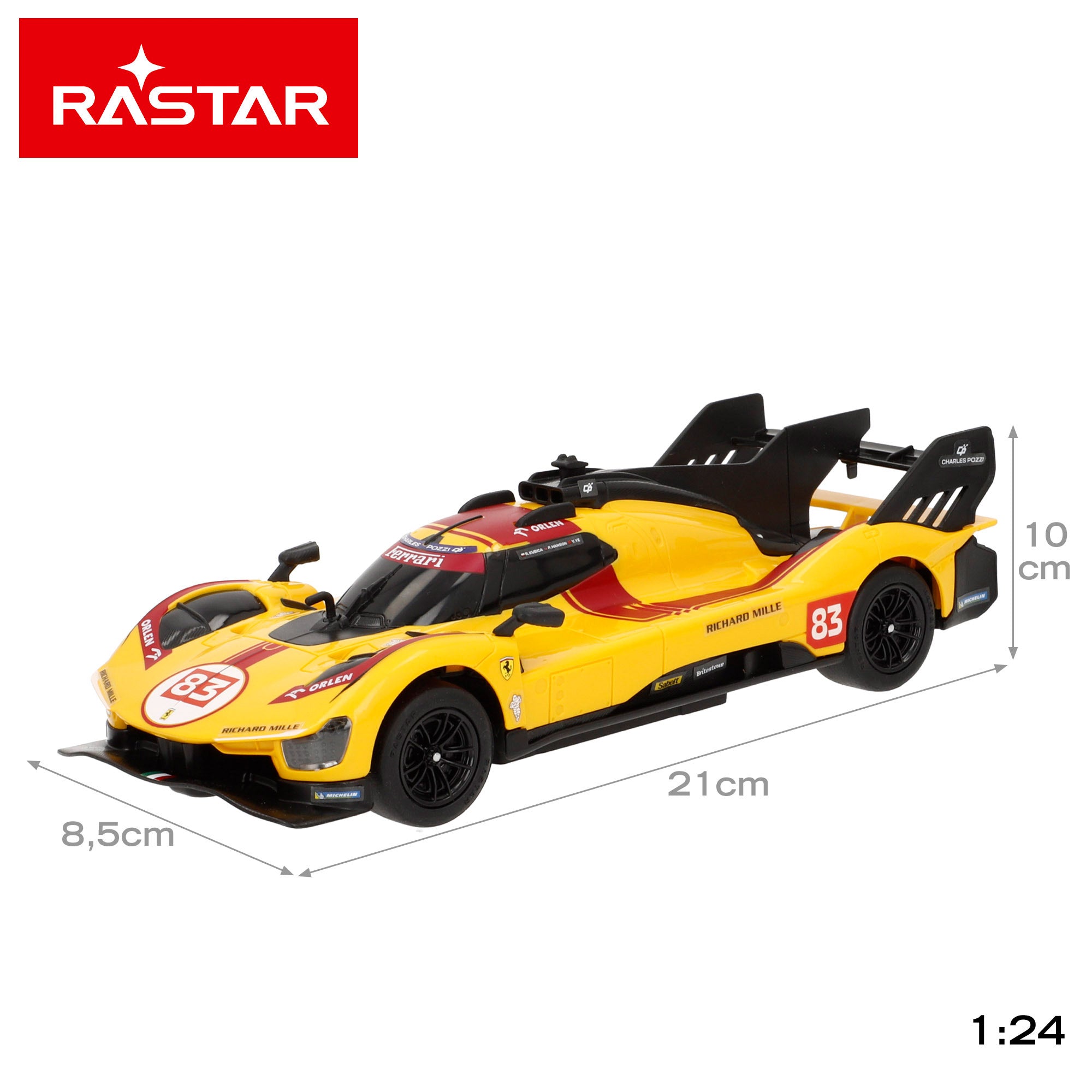 RASTAR Coche radiocontrol Ferrari 499P nº 83 1:24