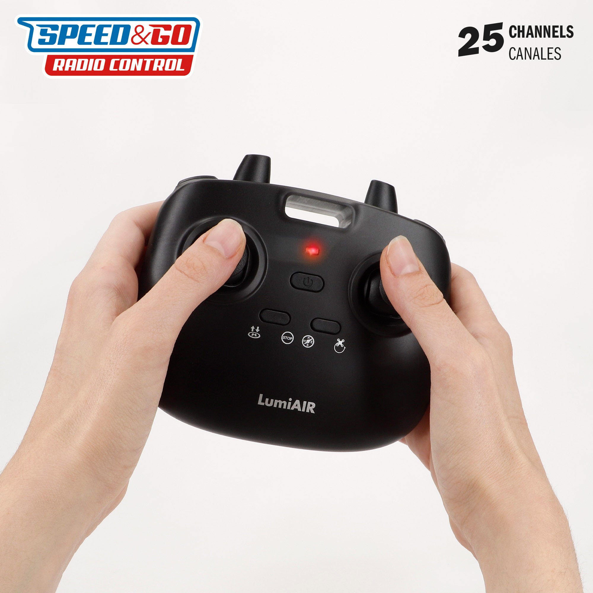 Drone juguete teledirigido 360º con luces LED 17x17 cm Speed & Go