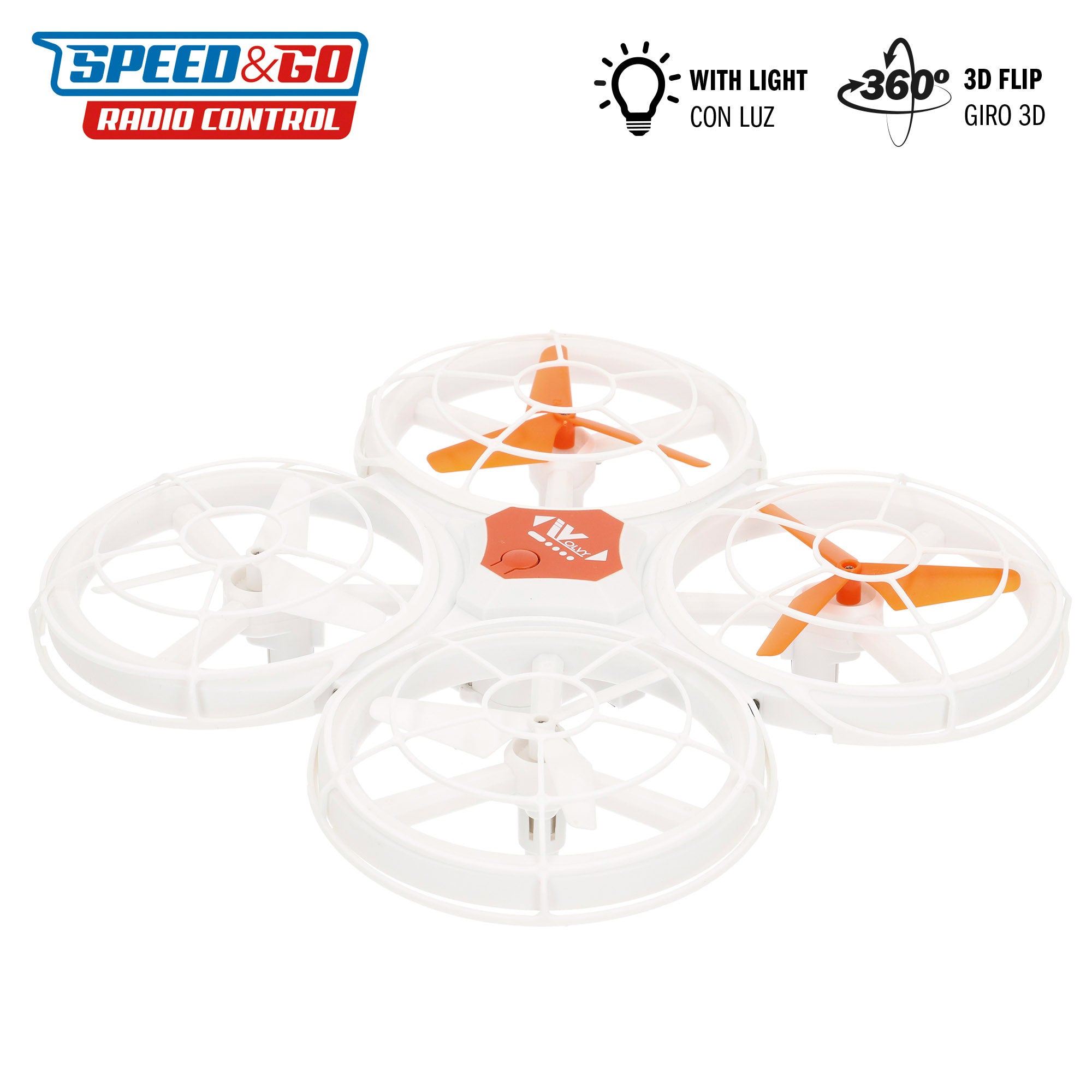 Drone juguete teledirigido 360º con luces LED 17x17 cm Speed & Go