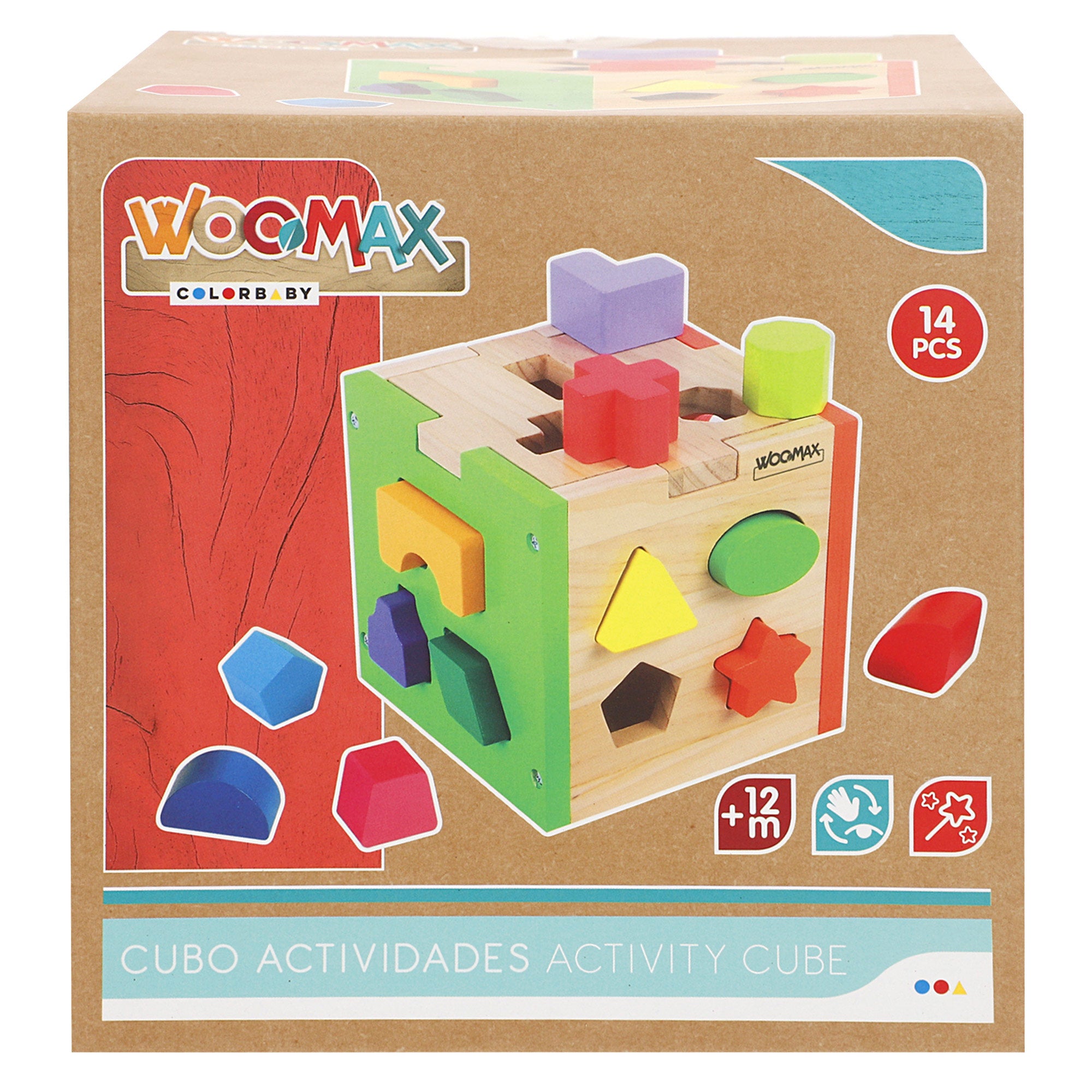WOOMAX Cubo actividades encajar piezas madera