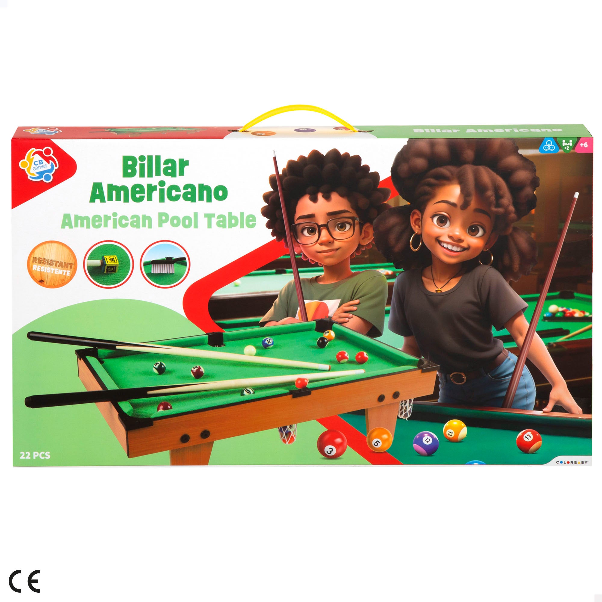 Mesa de billar de madera 62x36x15 cm CB Games