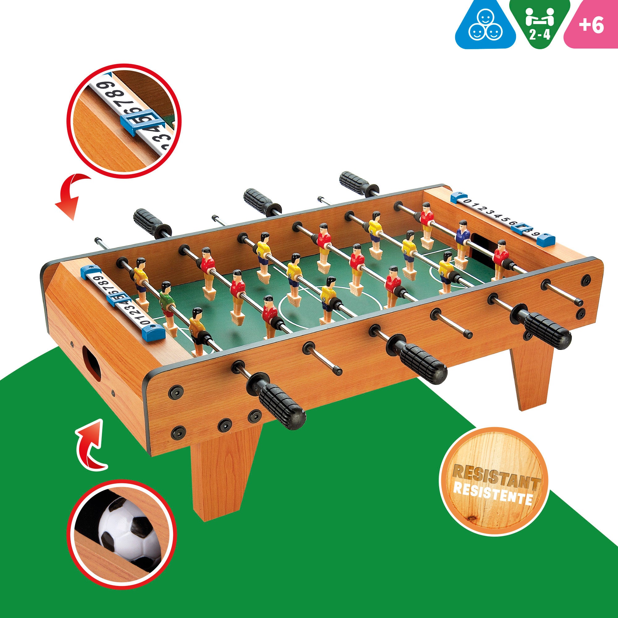 Futbolín de madera sobremesa 60x30x20 cm CB Games