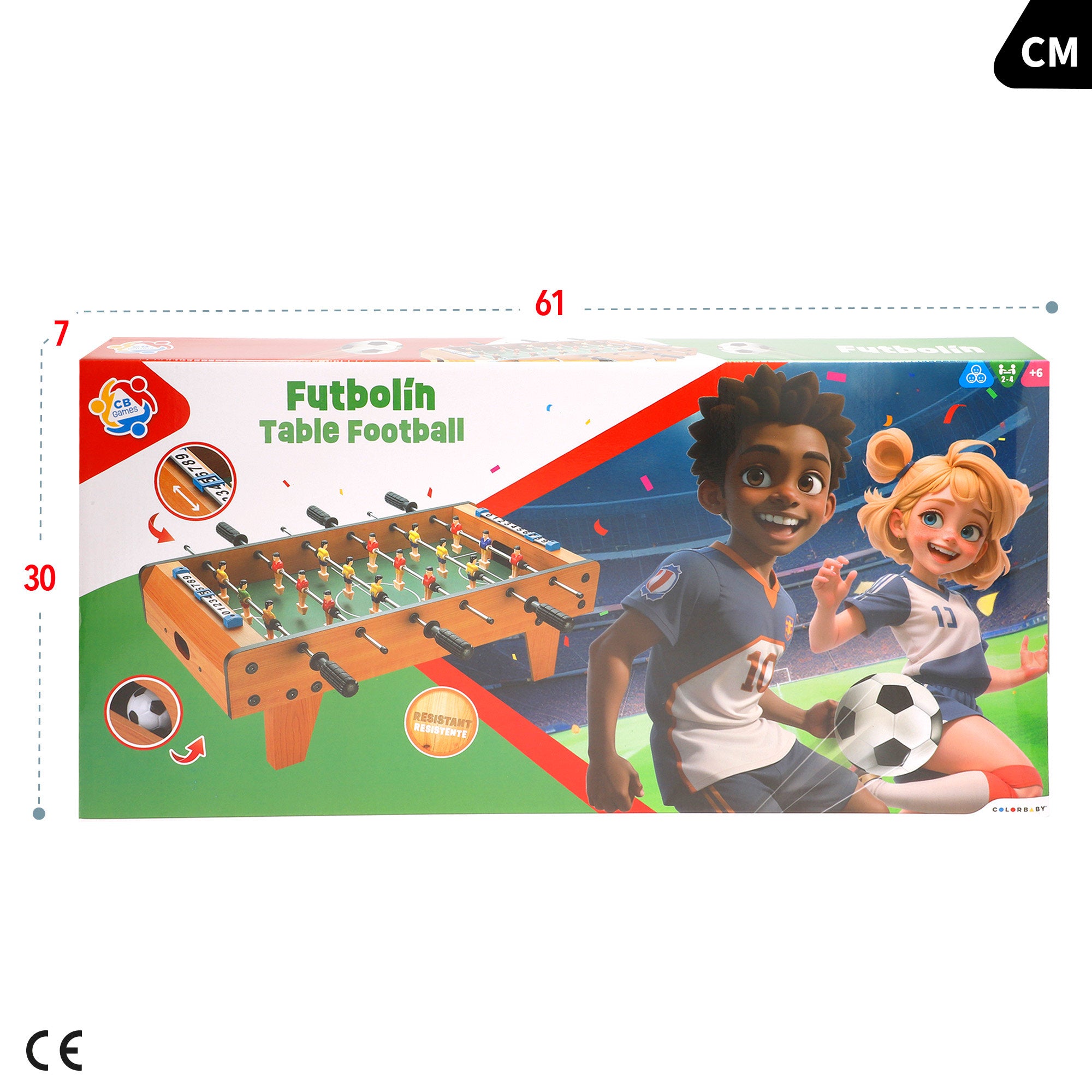 Futbolín de madera sobremesa 60x30x20 cm CB Games
