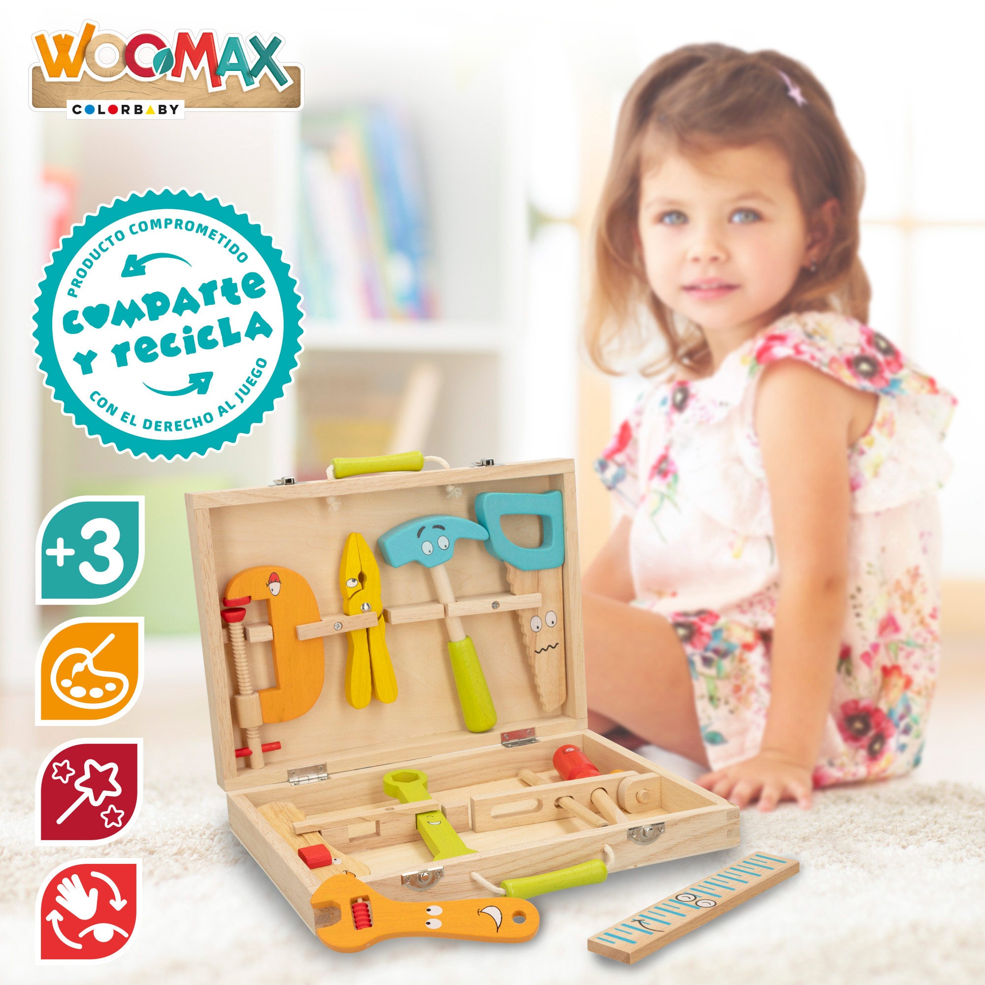 WOOMAX Maletín herramientas de madera