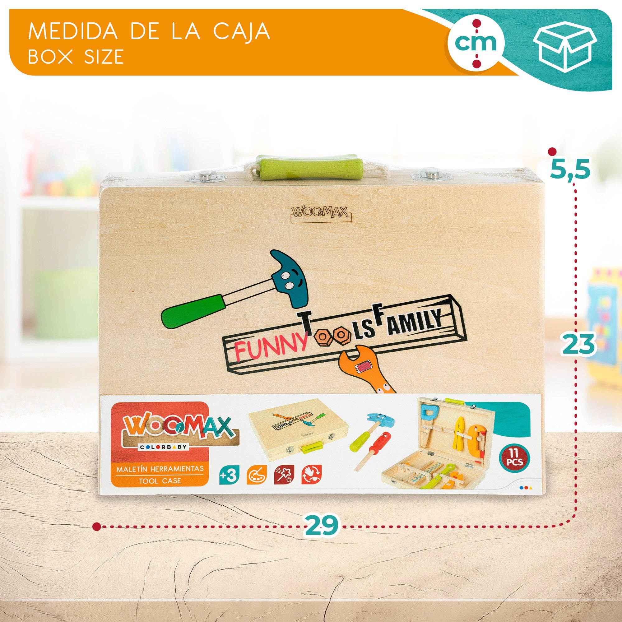 WOOMAX Maletín herramientas de madera