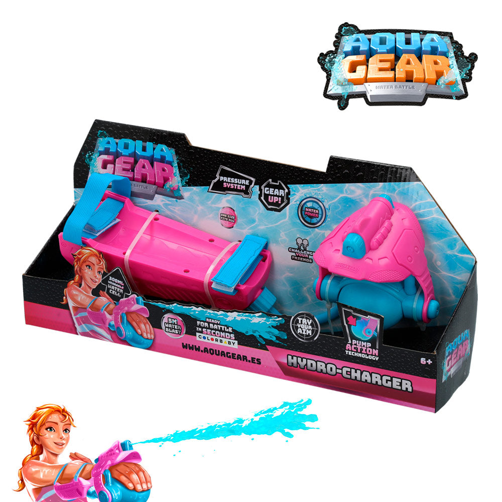 Lanzador de agua rosa y azul Aqua Gear