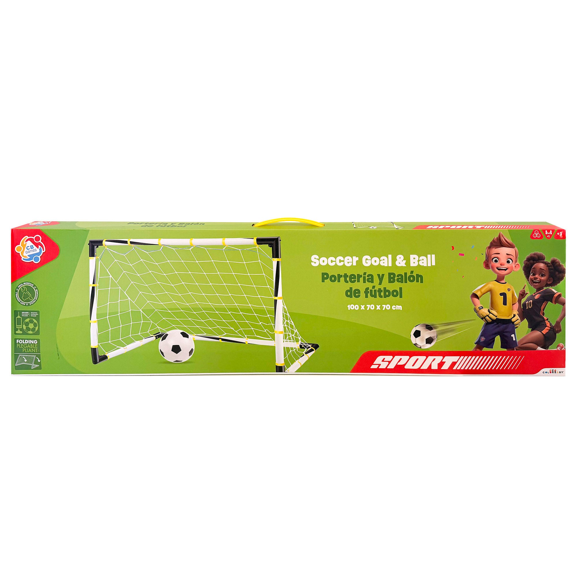 Portería de fútbol plegable con balón e hinchador CB Toys