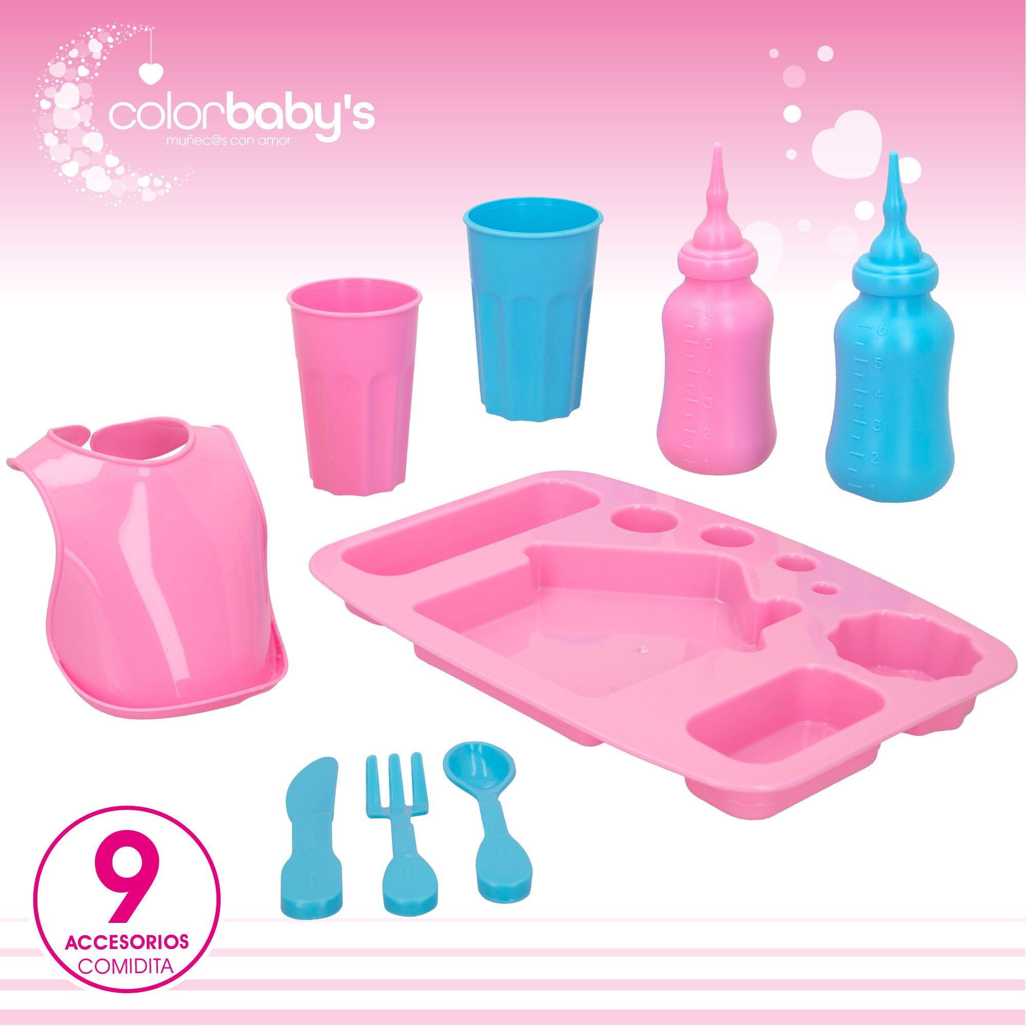 Set accesorios cuidado bebé muñeco Colorbaby's