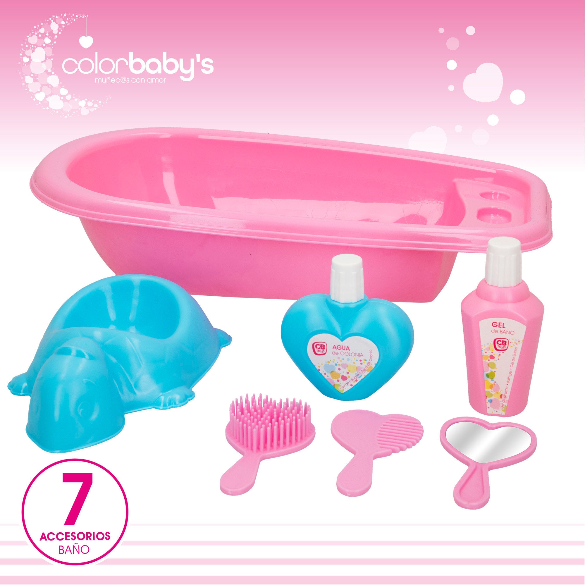 Accesorios bebés de juguete con bañera Colorbaby's