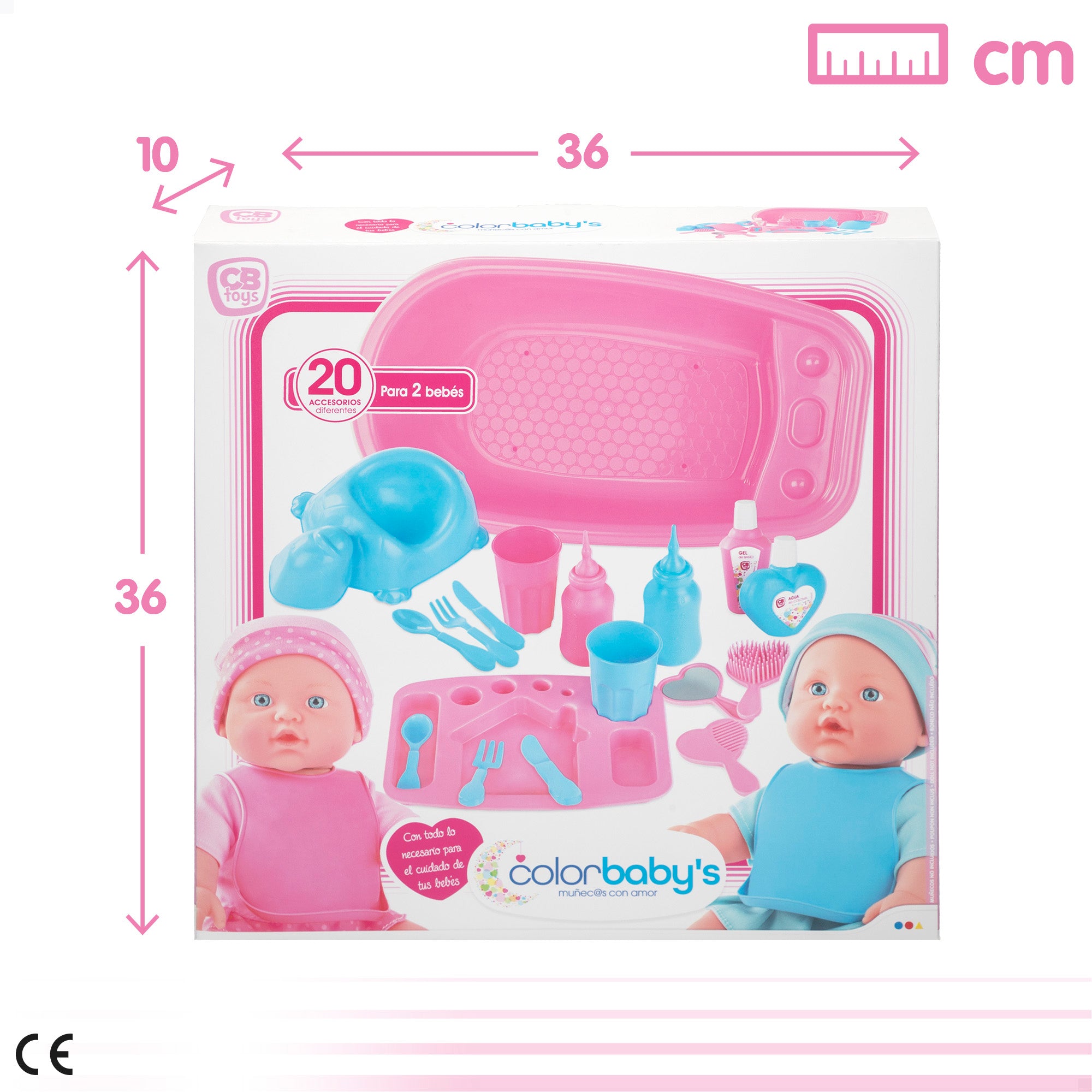 Accesorios bebés de juguete con bañera Colorbaby's