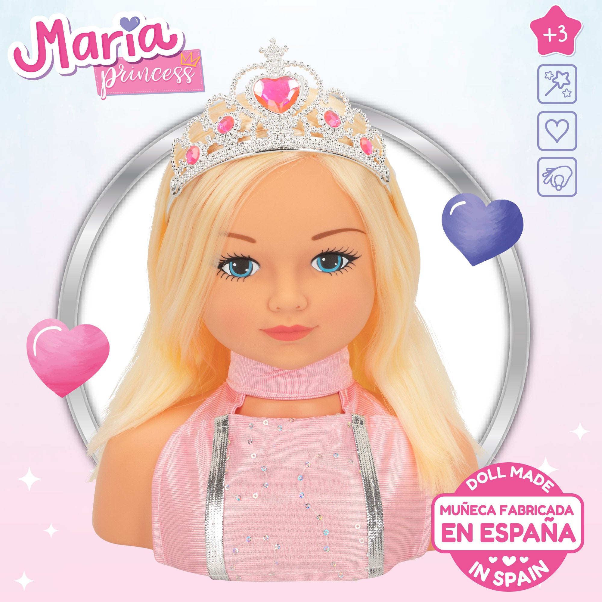Busto muñeca con accesorios María Princess