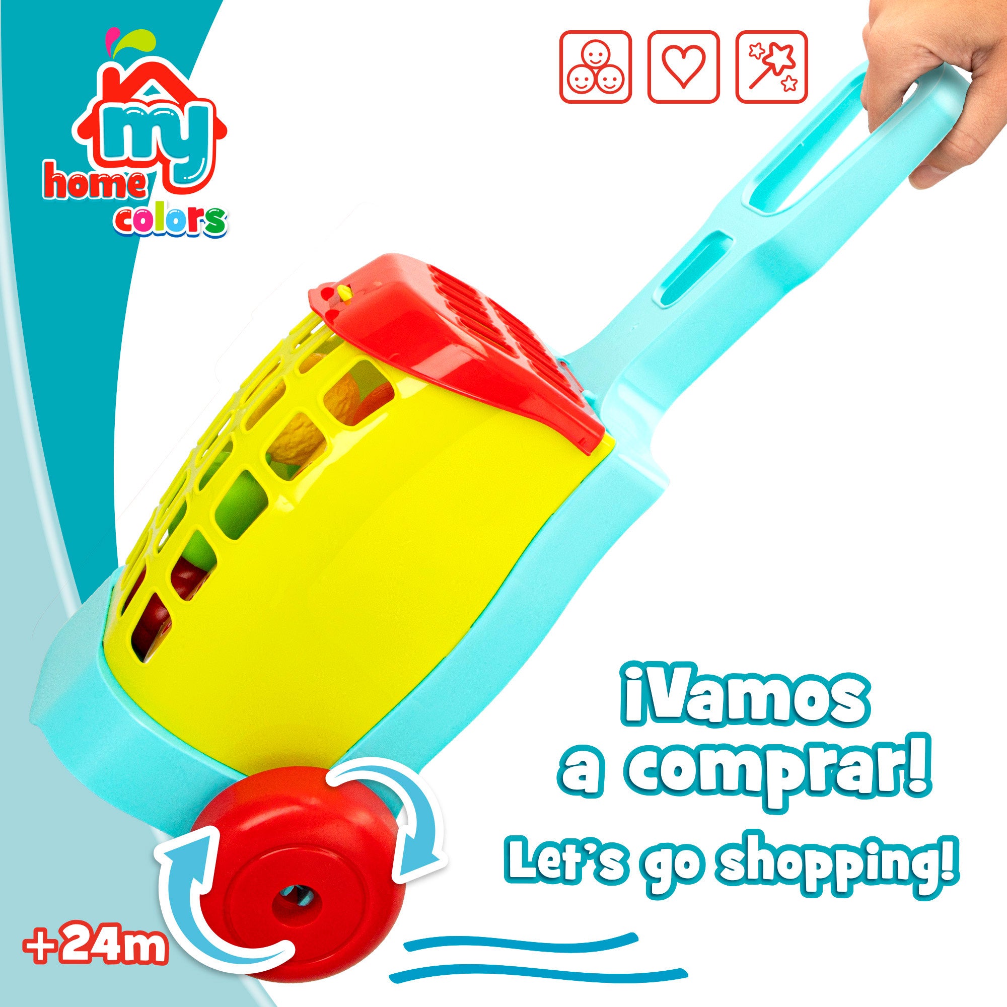 Carrito supermercado juguete con comida 11 pzas My Home Colors
