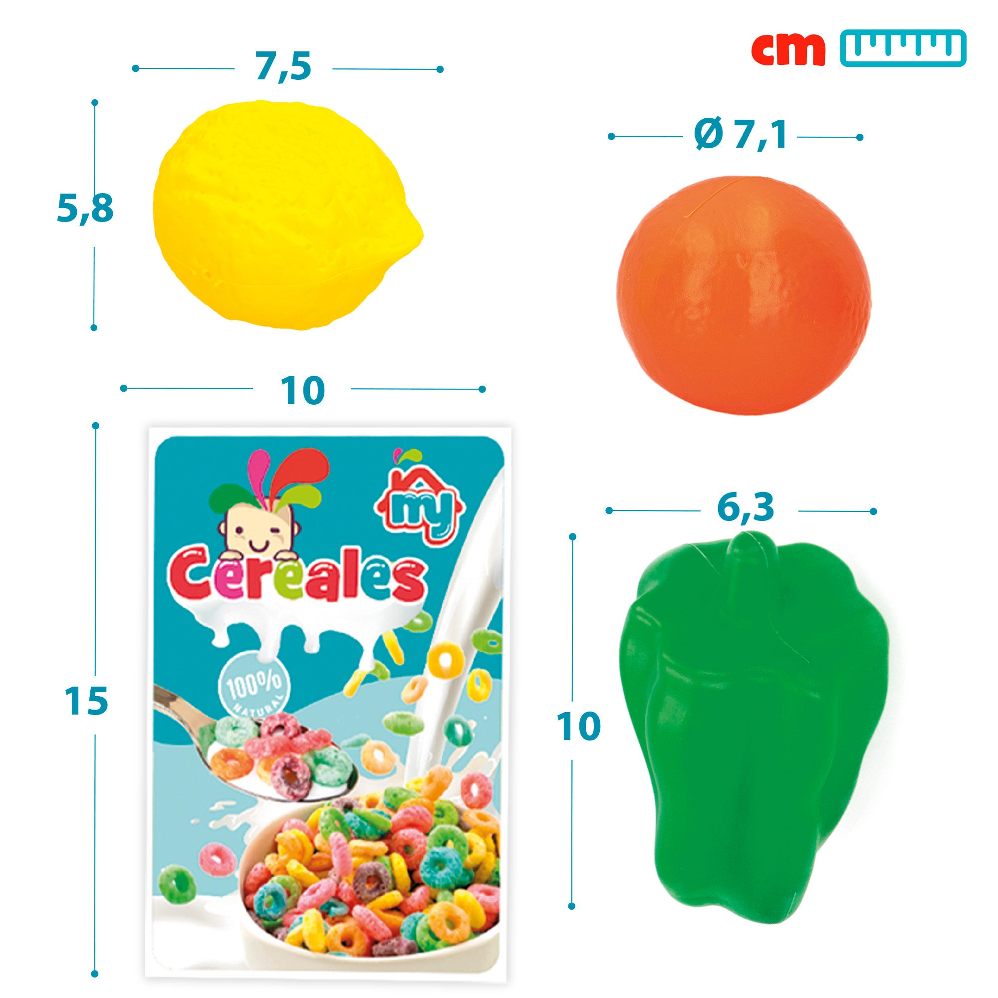 Carrito supermercado juguete con comida 11 pzas My Home Colors