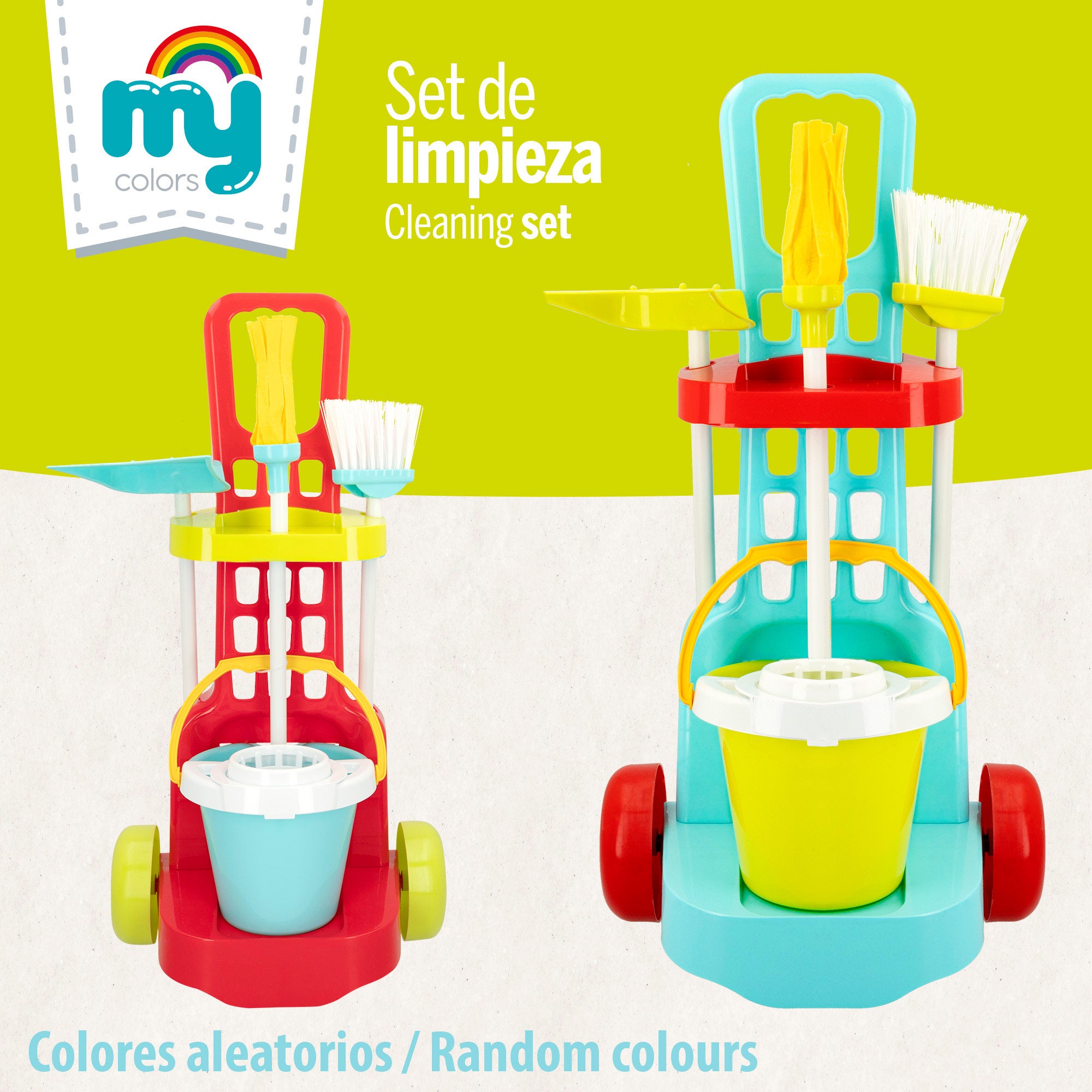 Carrito limpieza juguete con utensilios 5 pzas My Home Colors