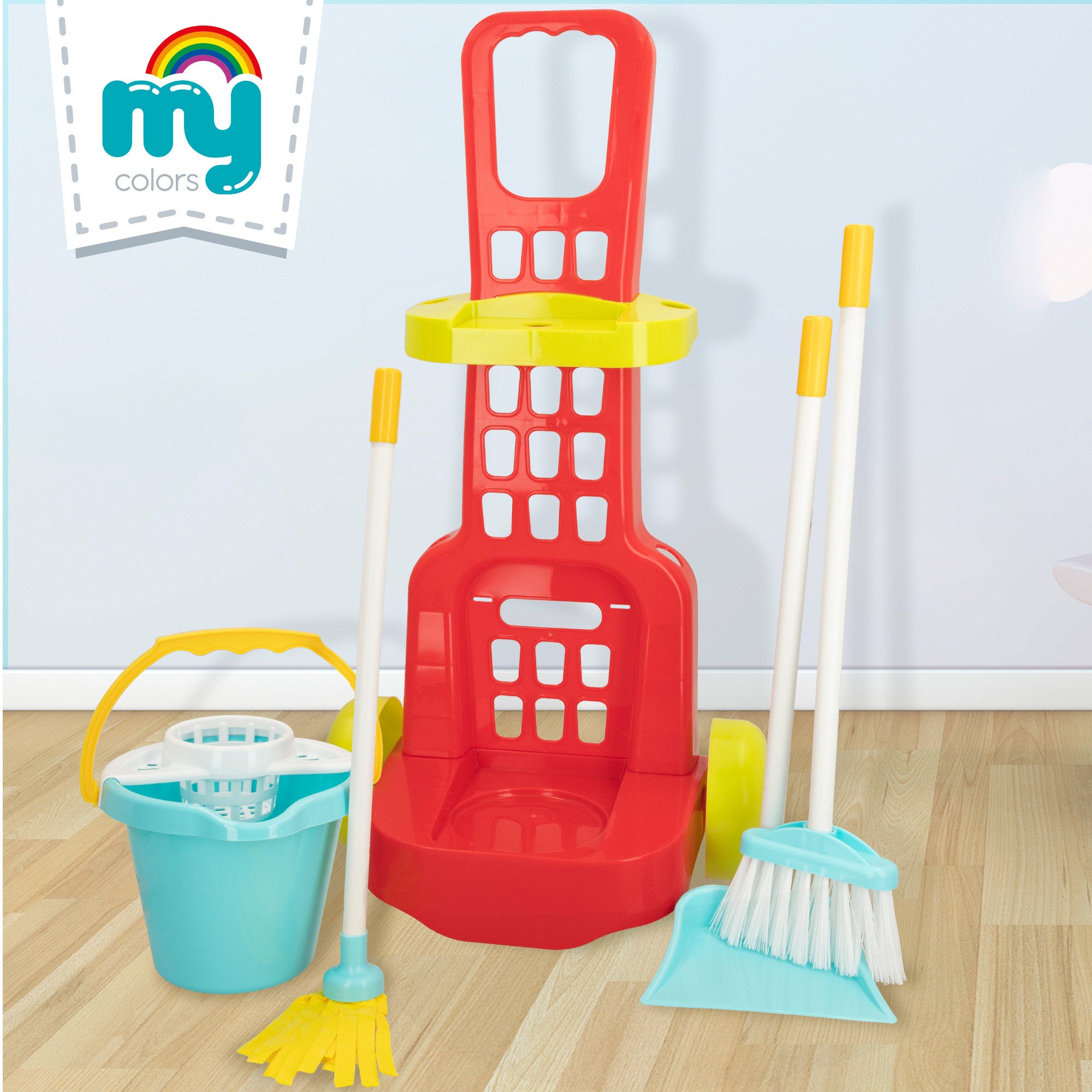 Carrito limpieza juguete con utensilios 5 pzas My Home Colors
